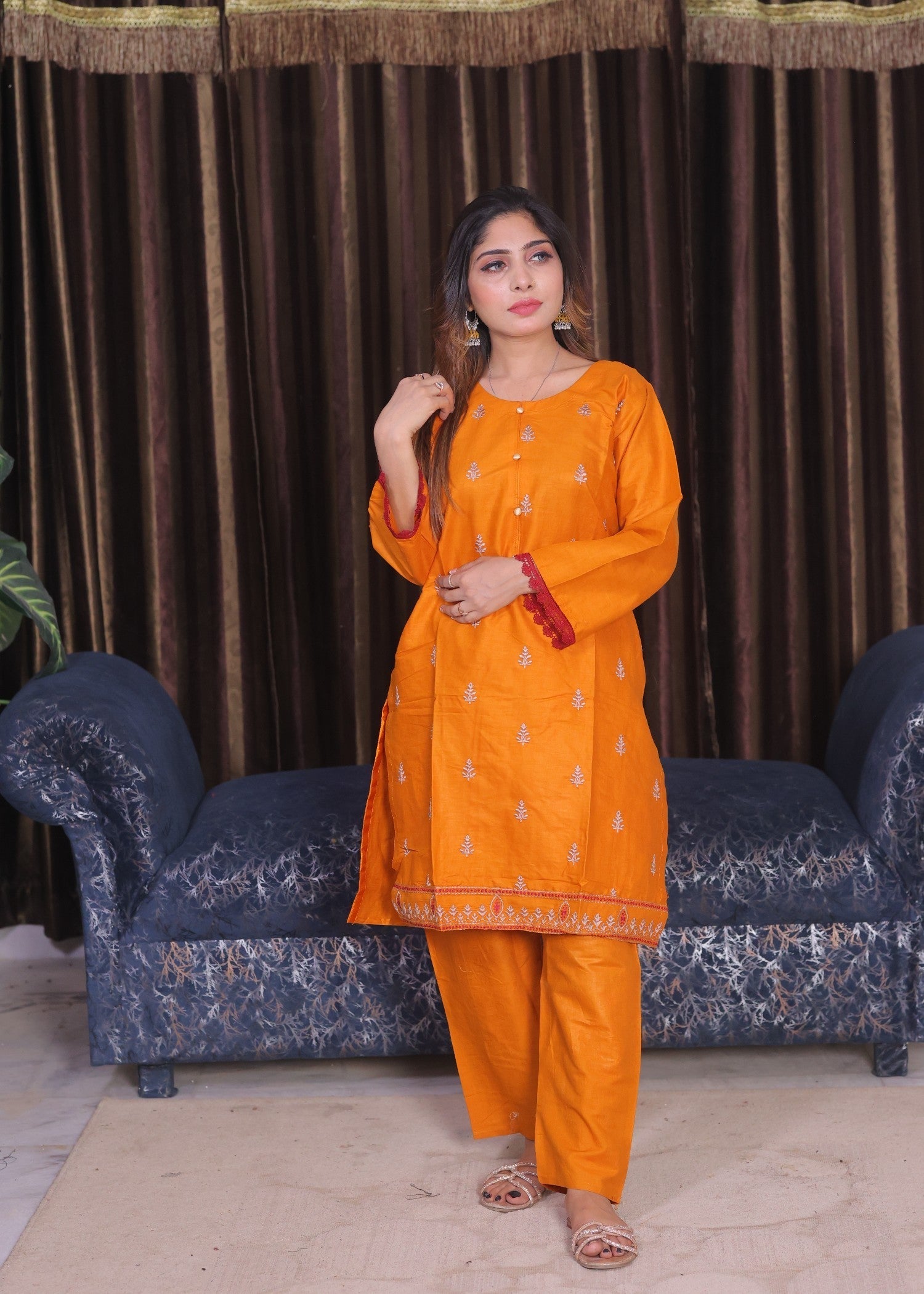 Libas Thread RangReza Mustard Women 2pcs