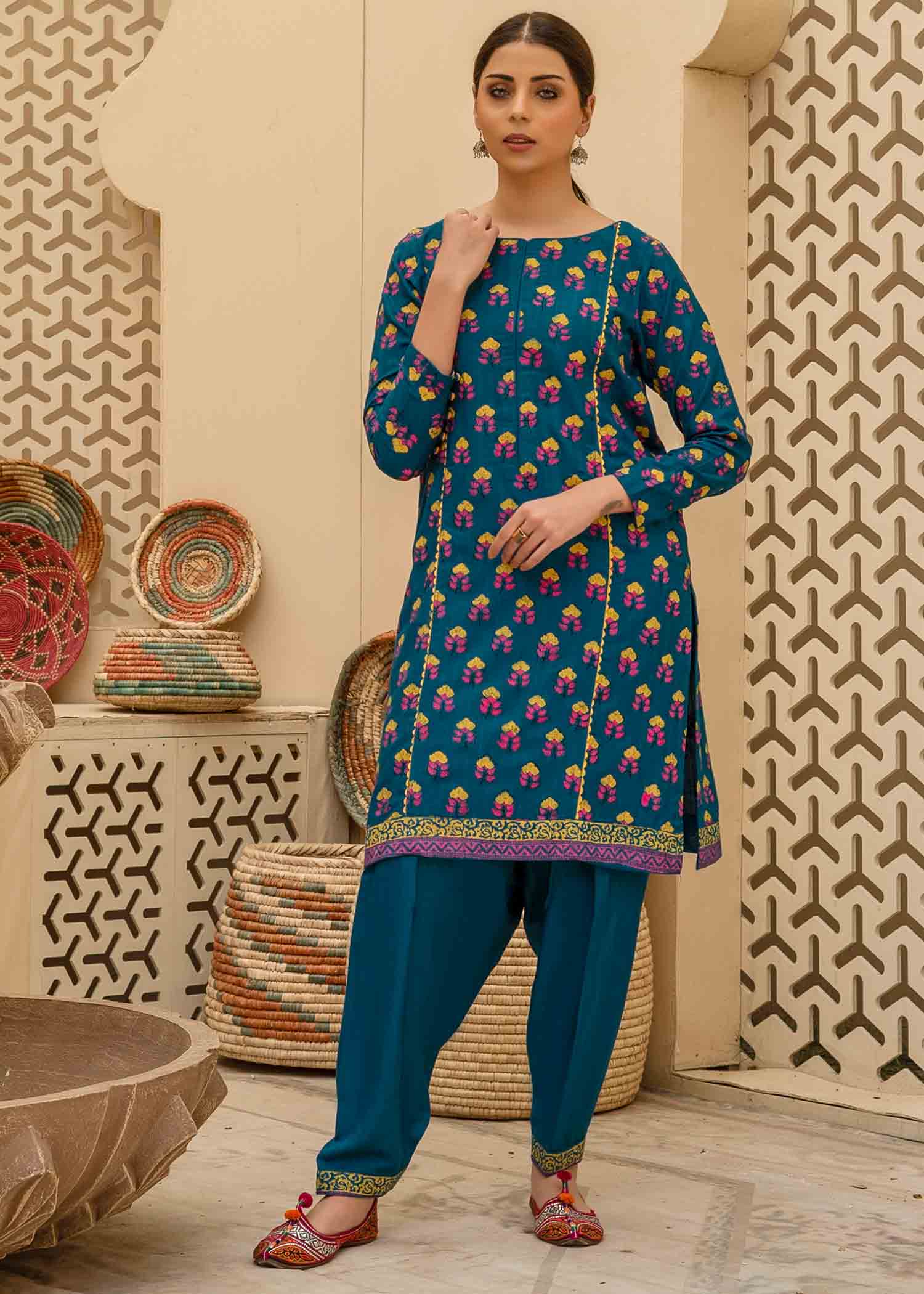 Afifa Iftikhar Naqsh D032BLU Women 2pcs