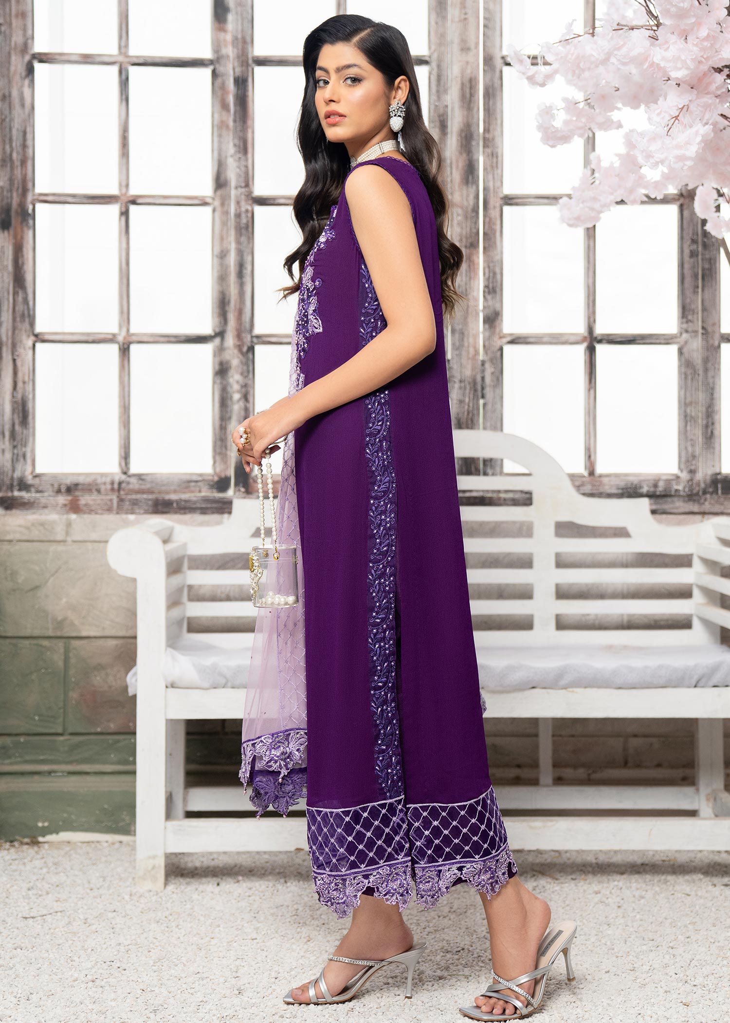 Hemstitch Violet Women 4pcs