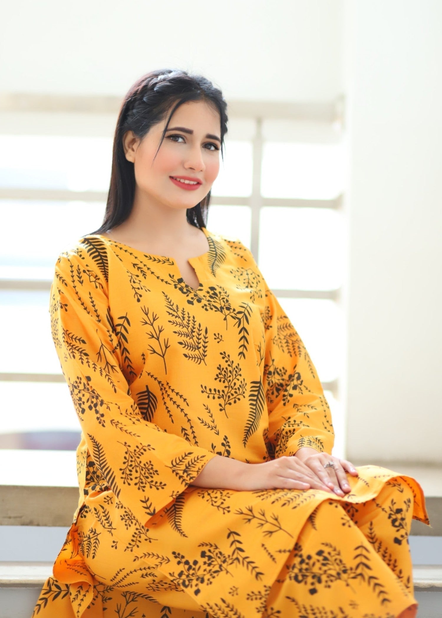 Anabya Garments Mustard Petal Women 2pcs