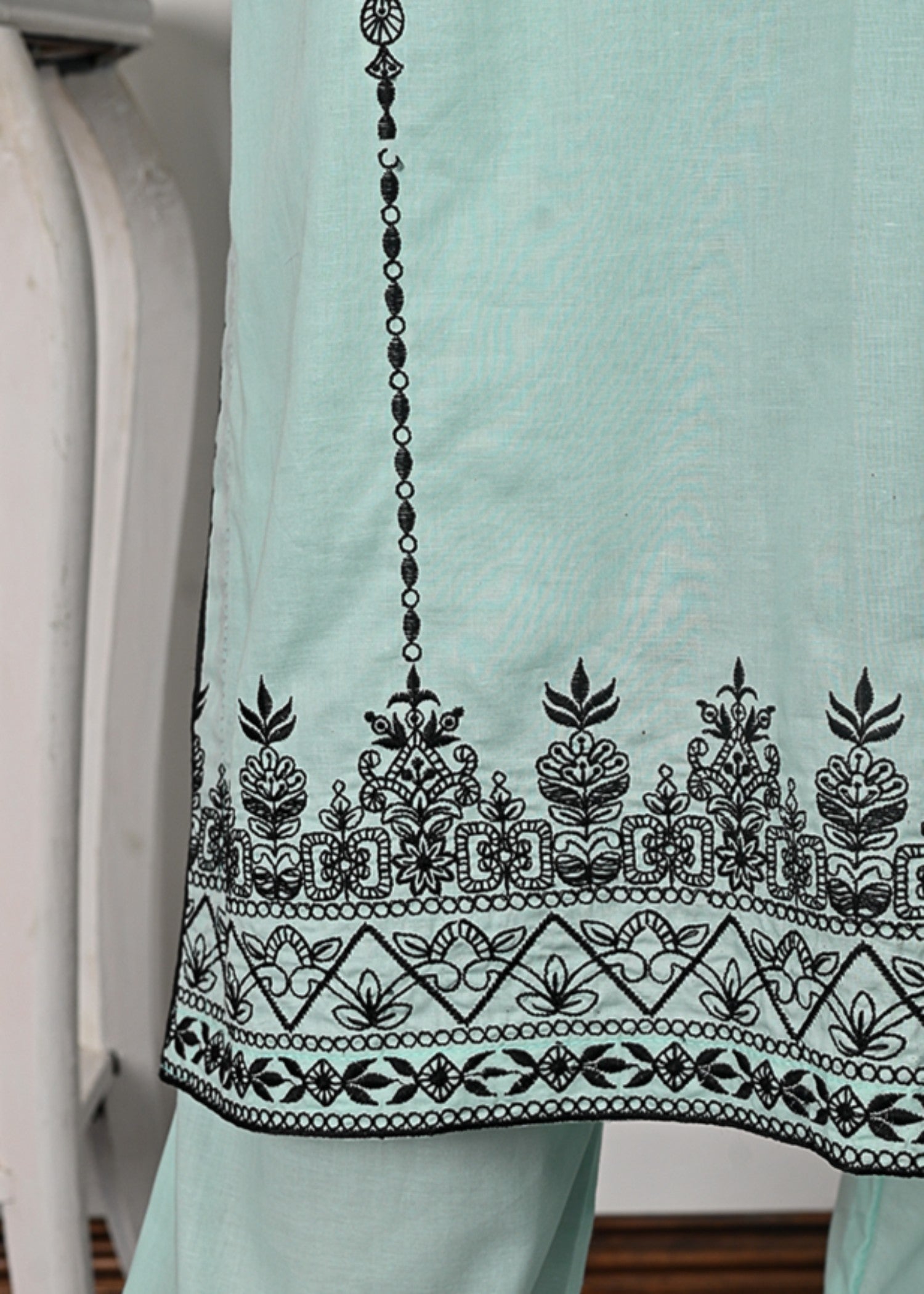 Khombi Grilled BZ 194 Moss Green Daily/Basic Wear Cotton Embroidered Dress Women 3pcs