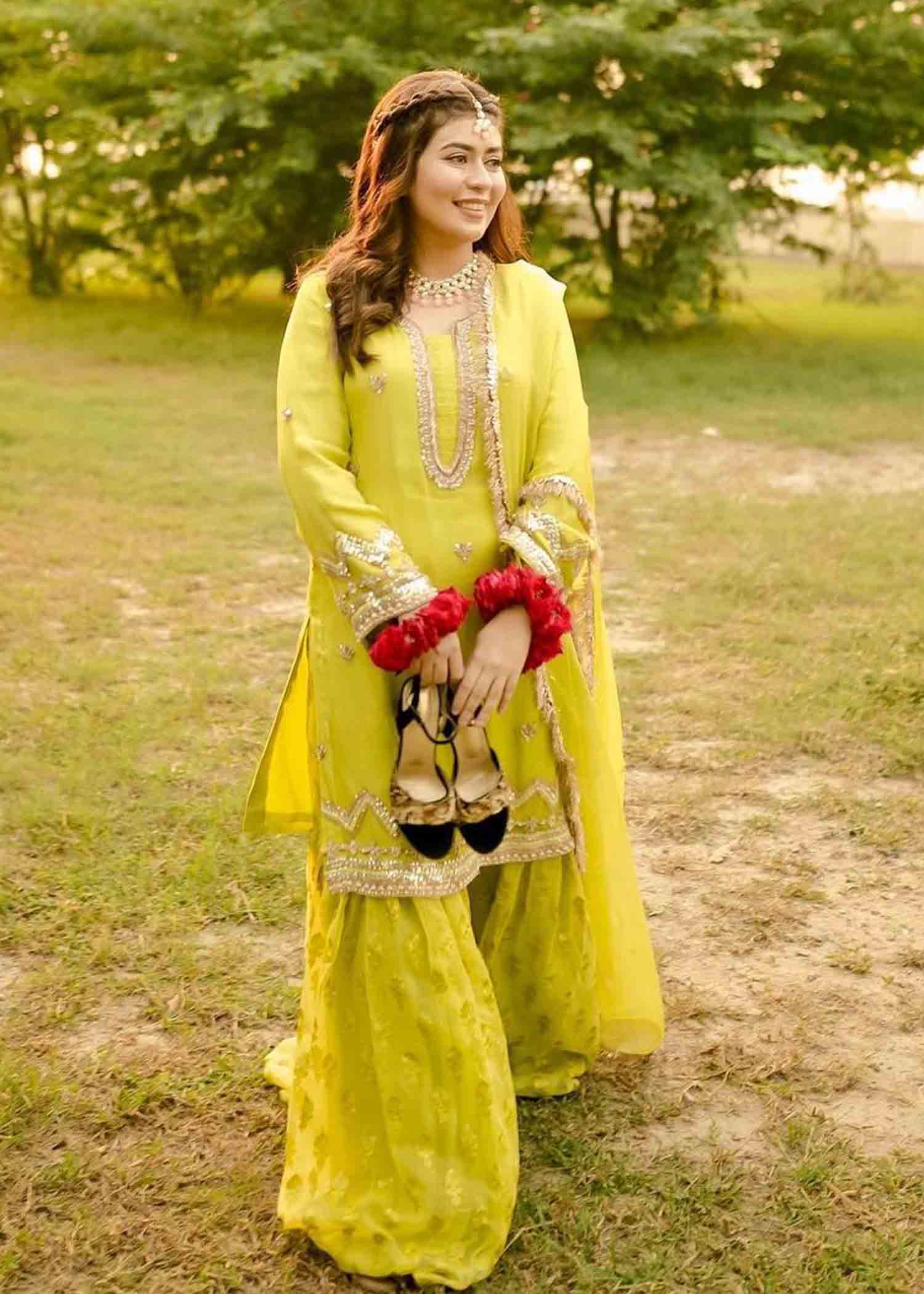 Rang-e-Haya Sarah Pairhan (Lime) Women 4pcs