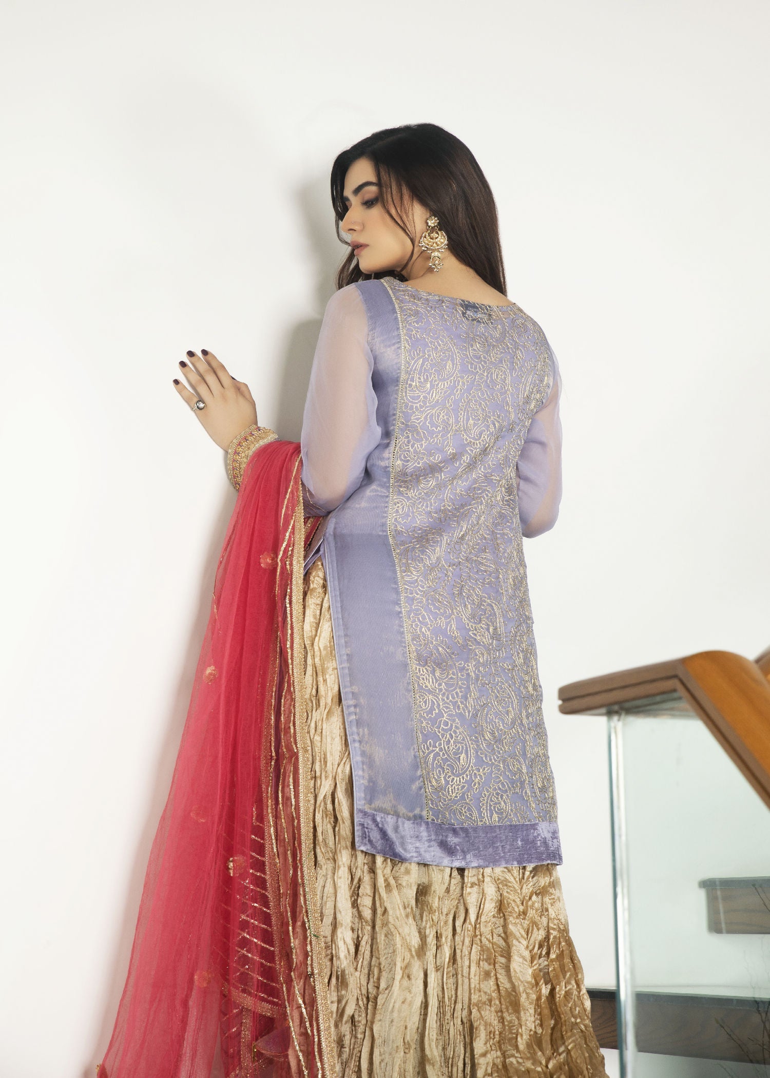 Khuda Baksh Creations M 104 Lavendar Women 4pcs