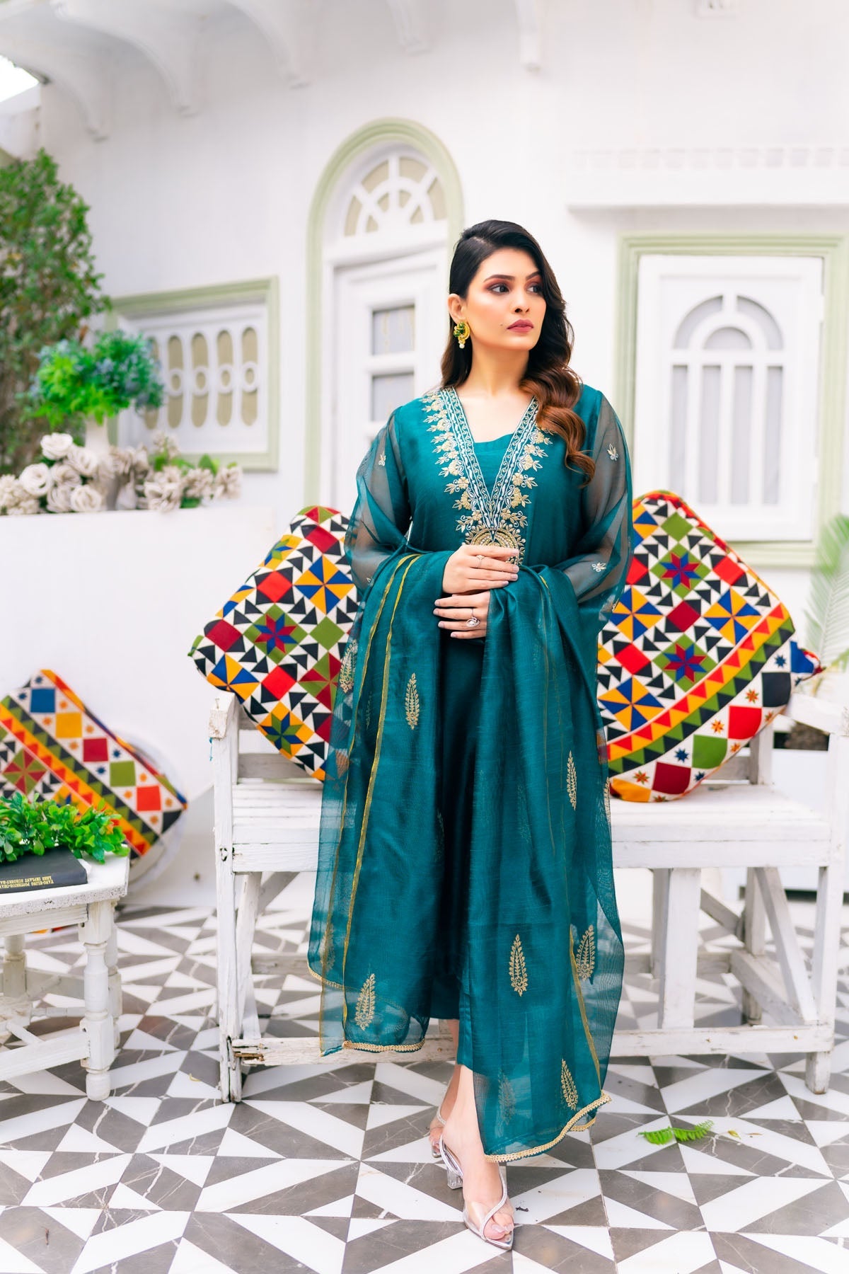 Pirzada Shaheryar Khan Teal Tempest Women 4pcs