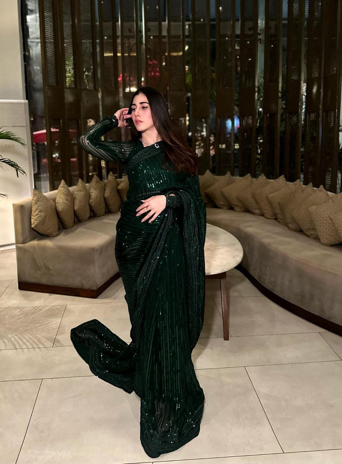 Spark Wear Emerald Saree Women 3pcs