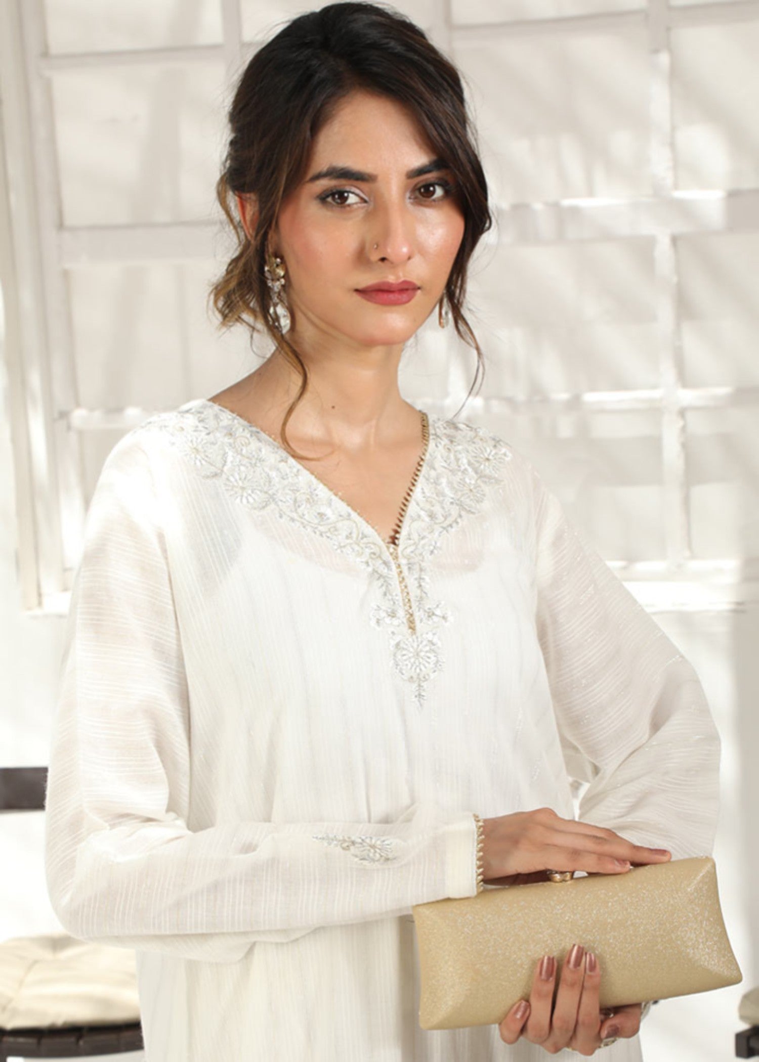 Najia Zia PEARL EMBROIDERED SUIT (STITCHED) Women 2pcs