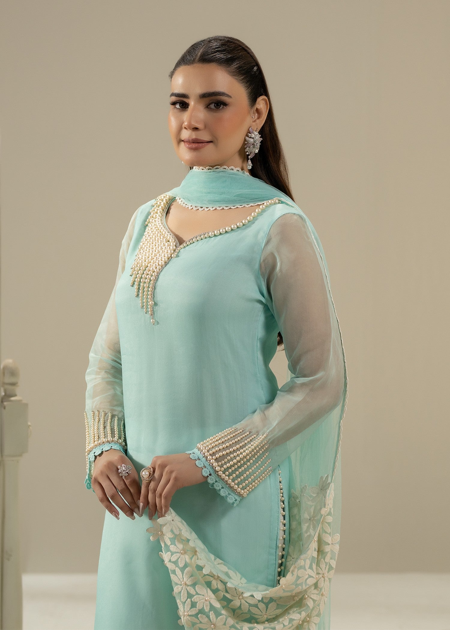 Khuda Baksh Creations Z 305 Cyan Women 4pcs