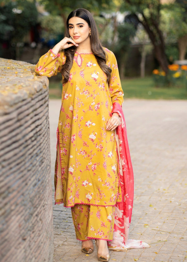 Jazayn LEMON YELLOW CAMBRIC Women 3pcs