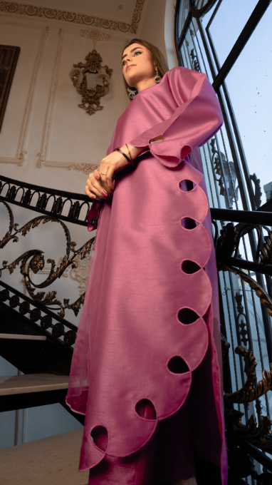 Naaz Couture Hot Pink Raw Silk Suit Women 3pcs