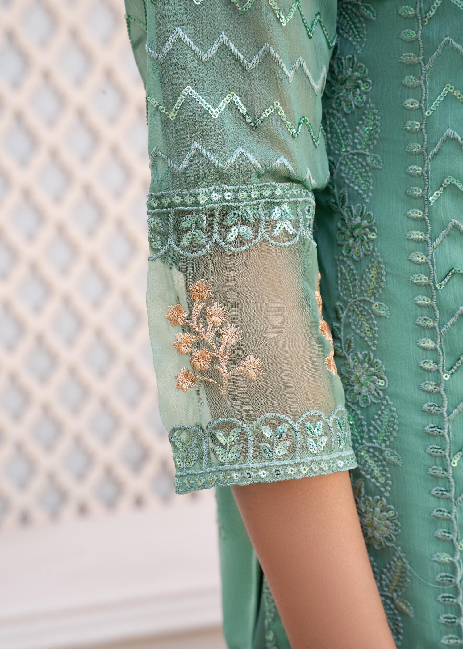 Mishkaat Clothing Ayezel Pistachio Women 3pcs