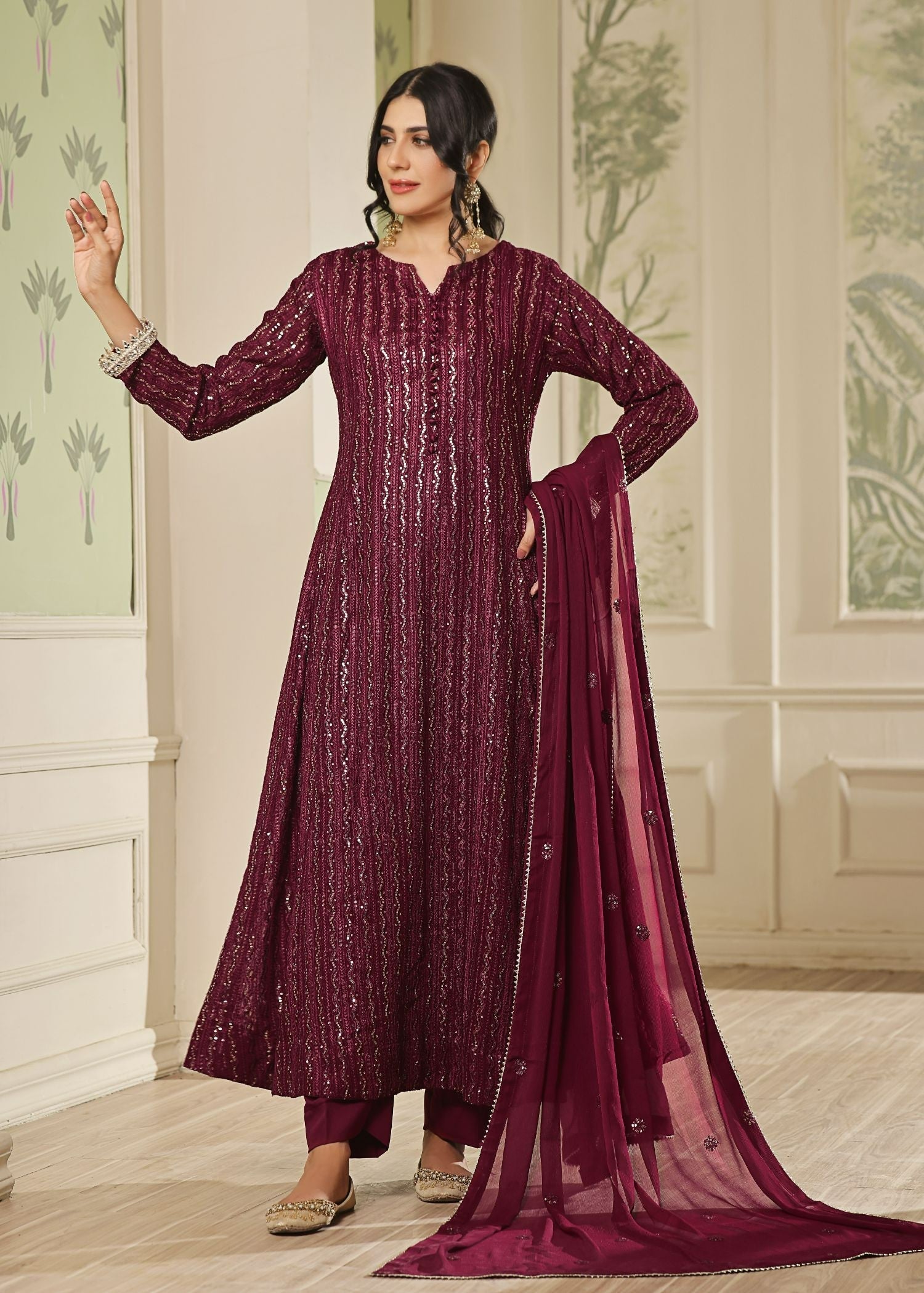 Ayesha Closet Anooshay Gul Blood Moon Women 3pcs