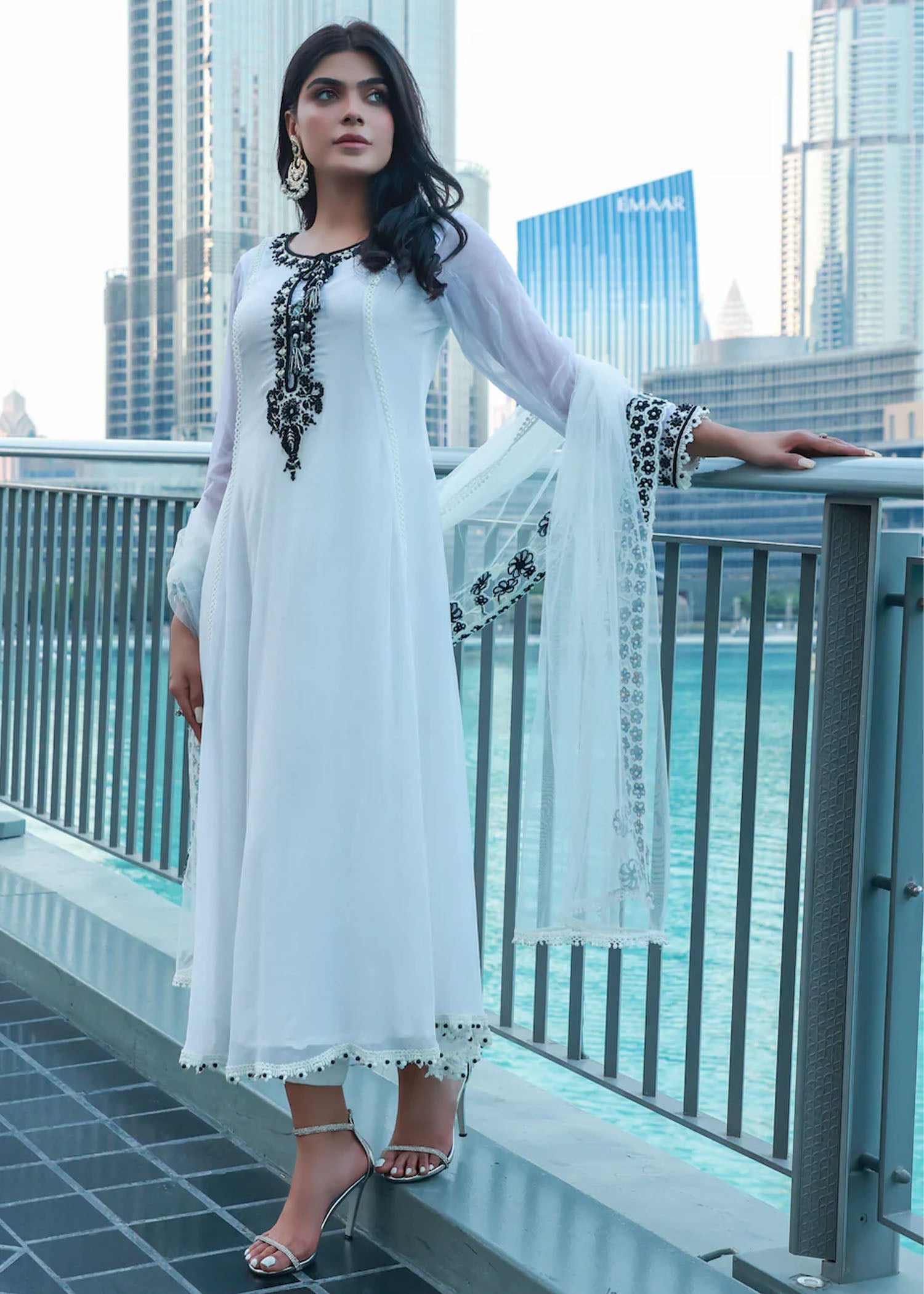 Khuda Baksh Creations Z 285 White Women 4pcs