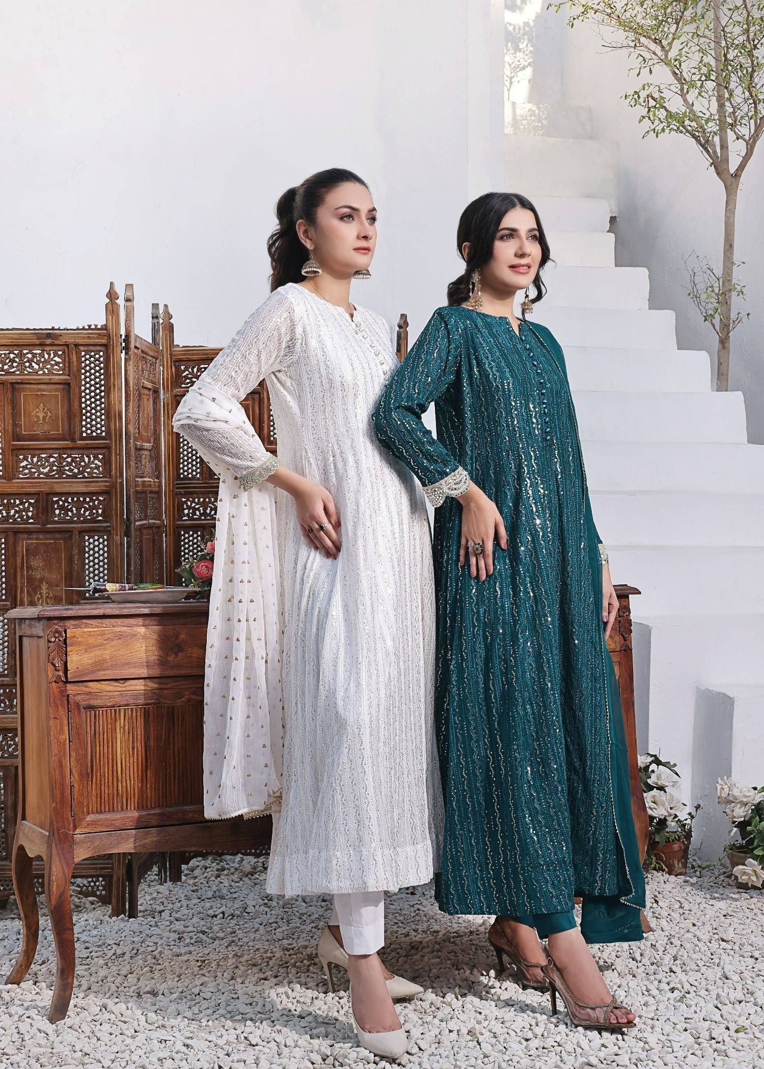 Ayesha Closet Anooshay Gul Midnight Teal Women 3pcs