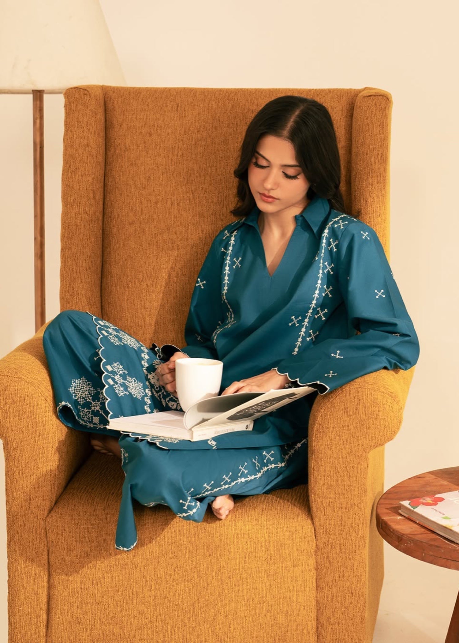 The Turkish Wear TEAL KURTA SET Women 2pcs