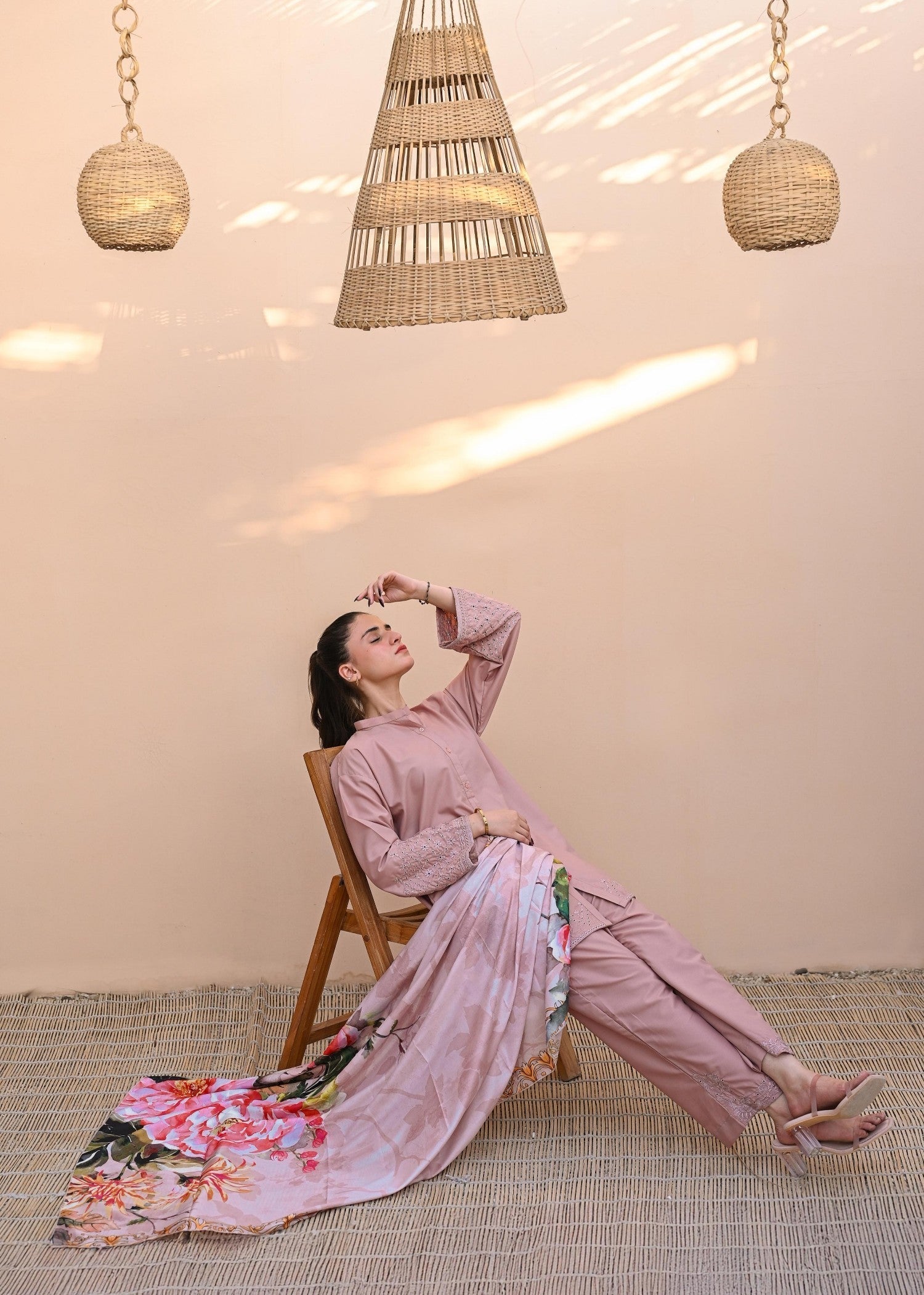 The Affordable Designer PINK SCHIFFLI Women 3pcs