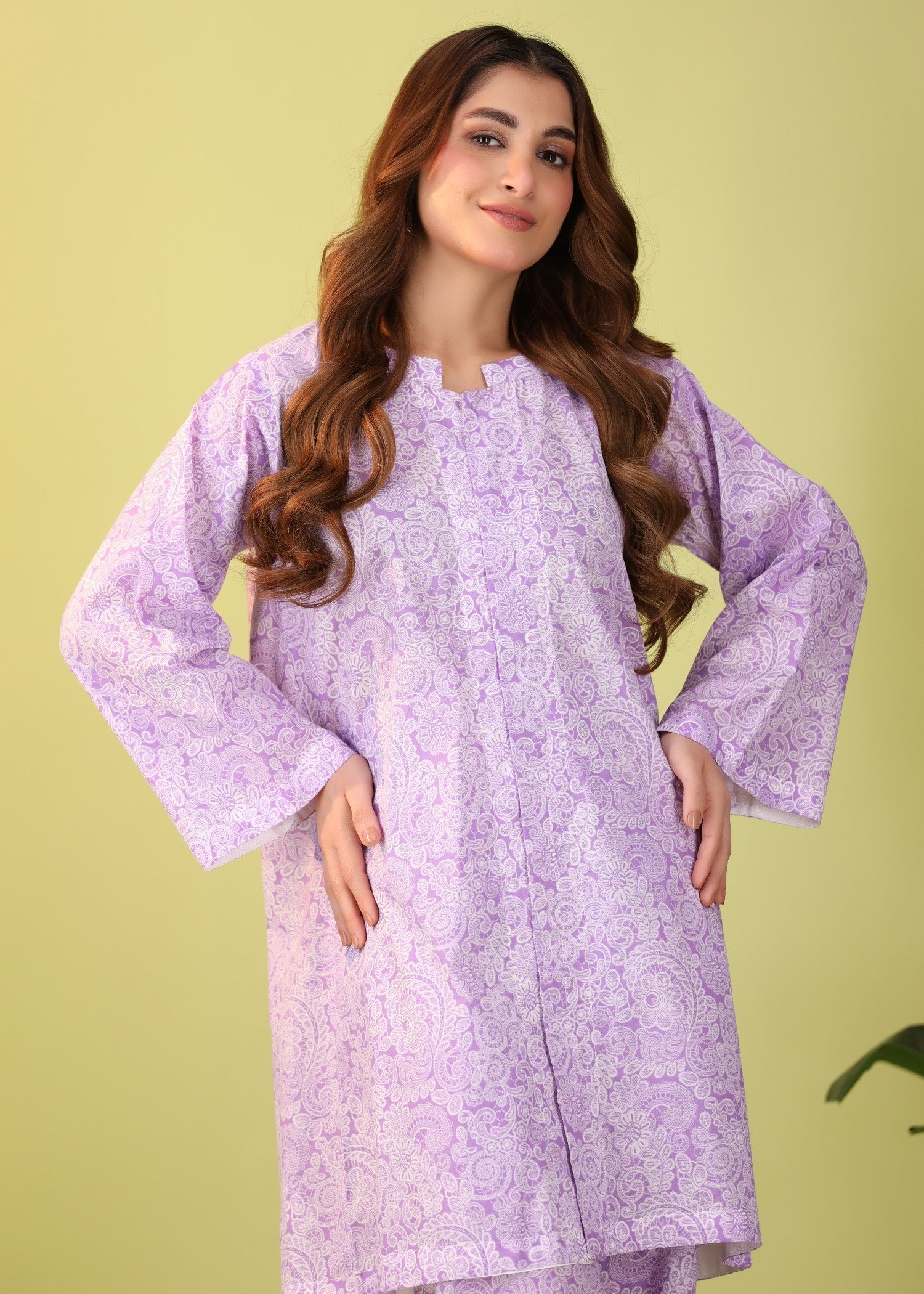 Mhw Lavender Paisley Suit Women 2pcs