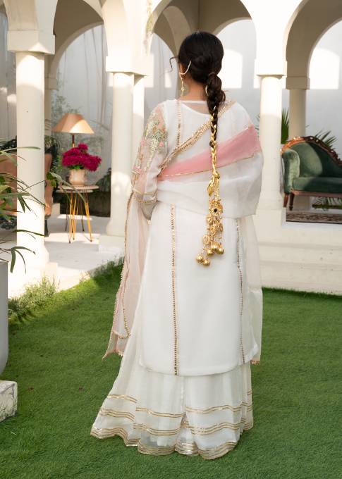 Hem Lotus Outfit White Women 4pcs