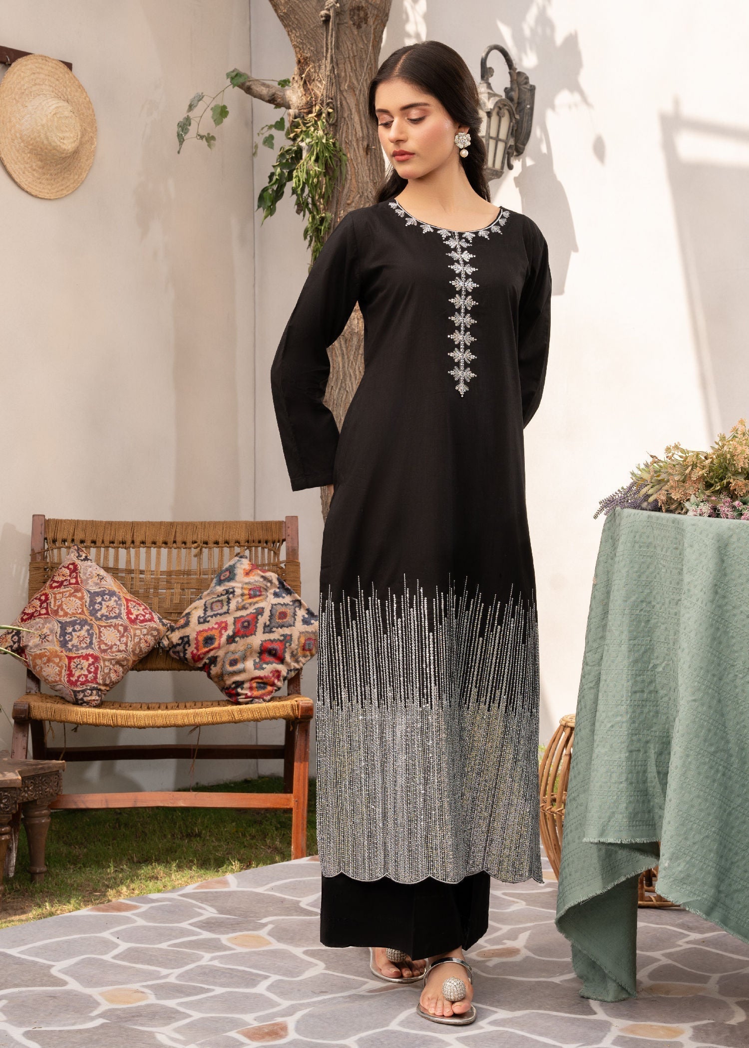 Sahibas By Mirza Rainfall (Black) Women 2pcs