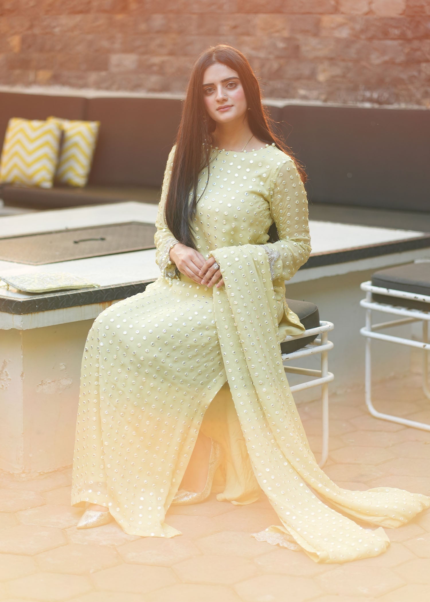 Rang-e-Haya Salina (Lime) Women 4pcs