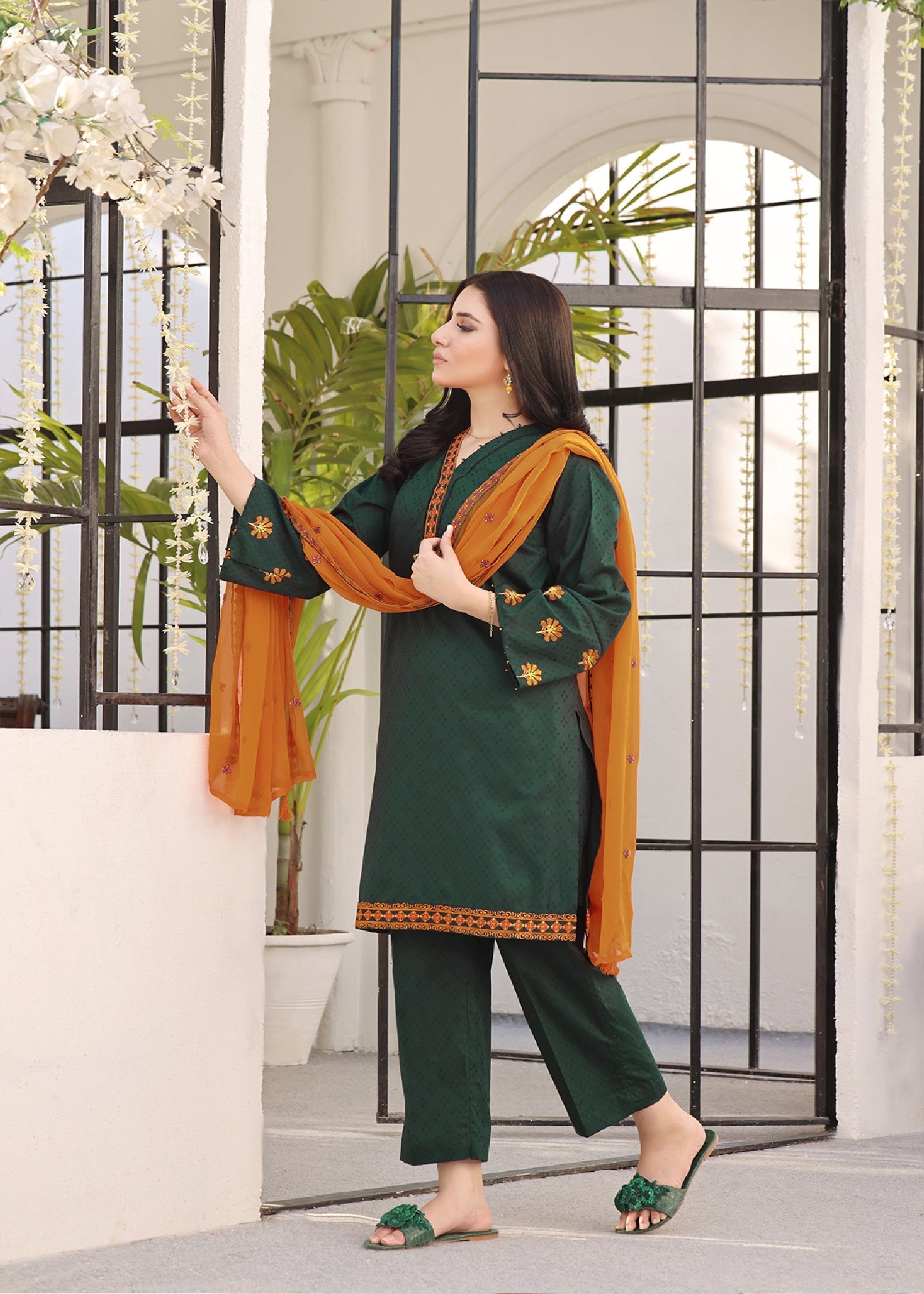 Kumash Textiles Dark Green Emb Womens Women 3pcs