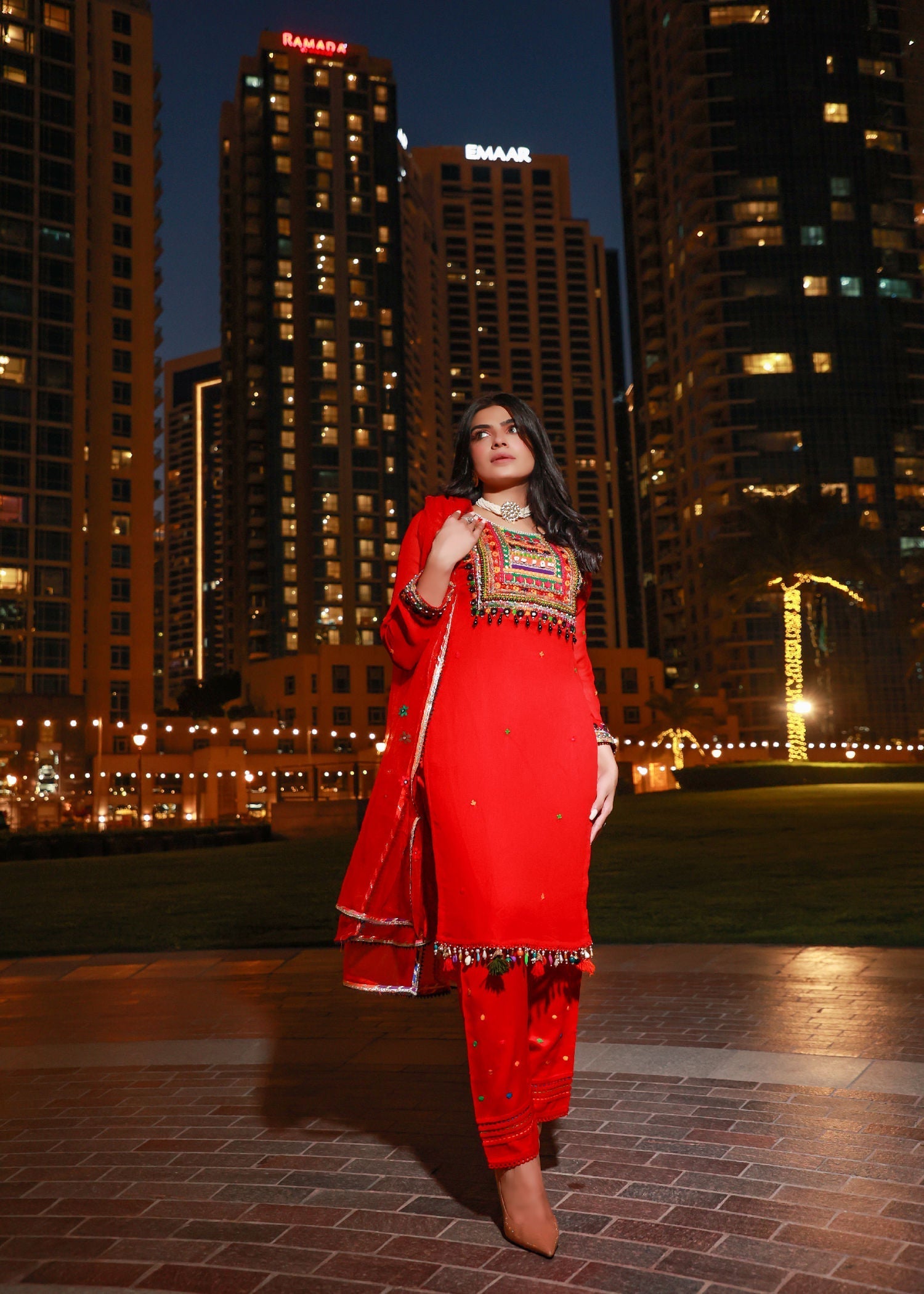 Khuda Baksh Creations Z 282 Red Women 4pcs