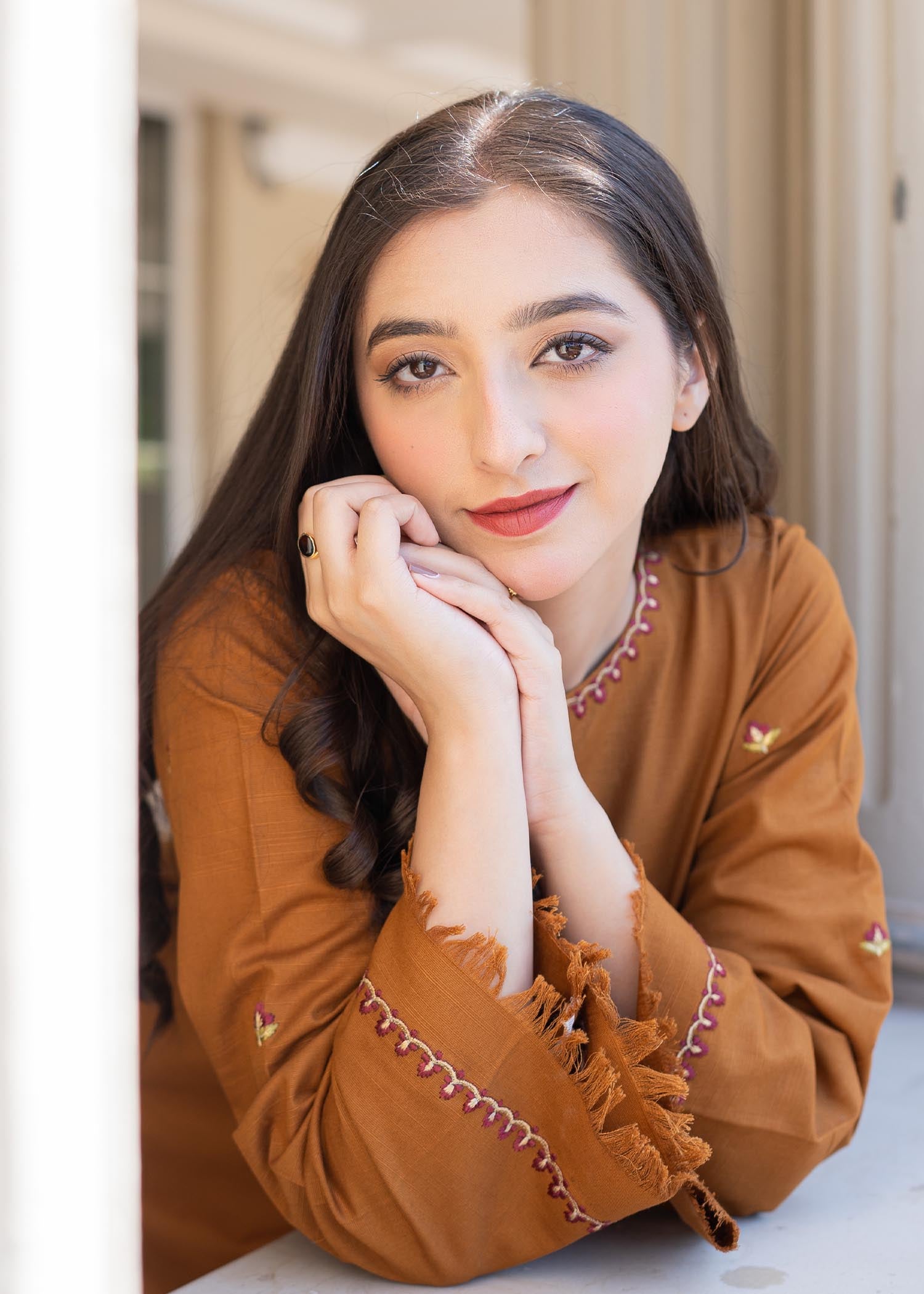 Aisling By Nirmal Golden Brown Women 2pcs