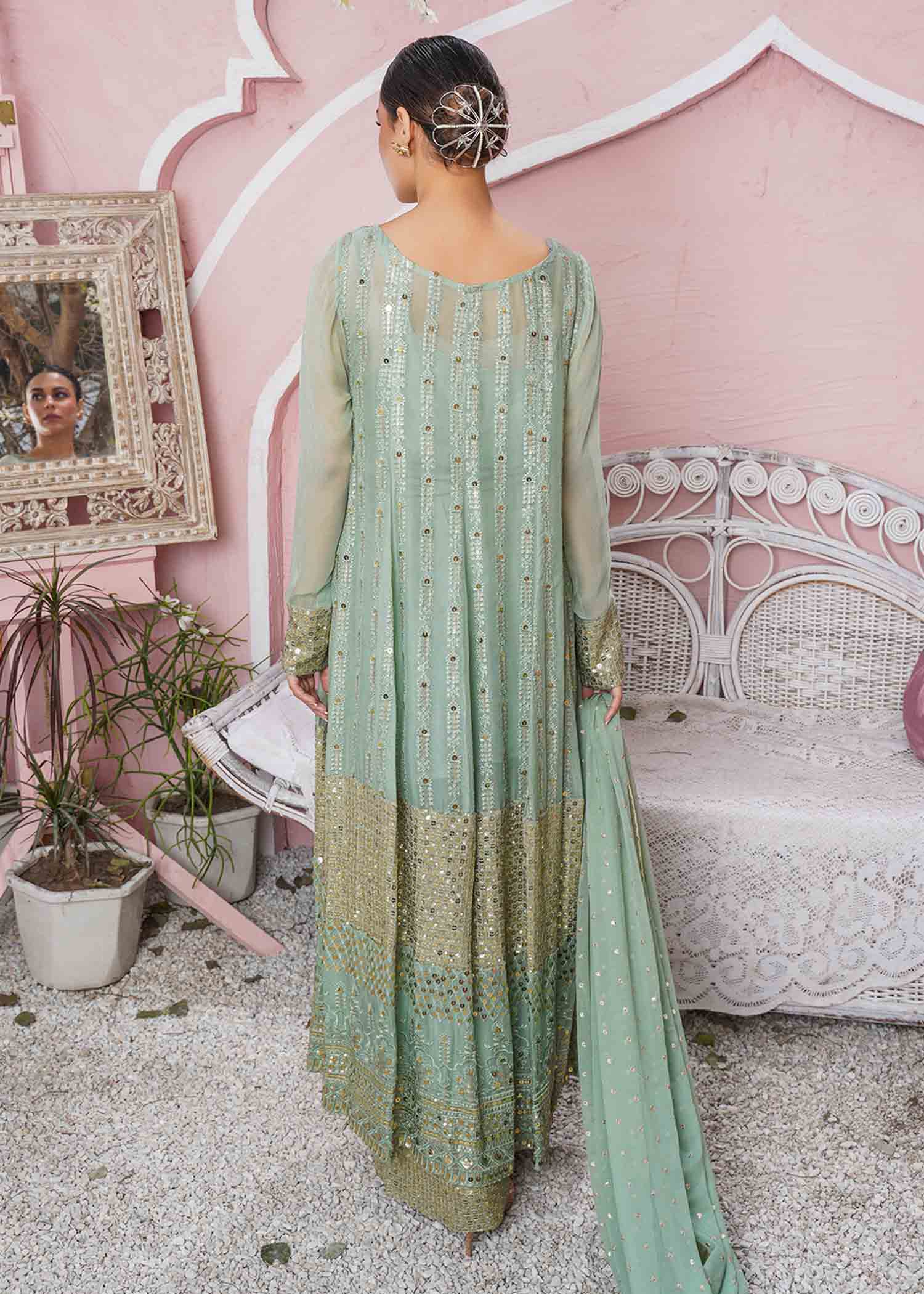 Rang-e-Haya Anchal / Mint Green Women 4pcs