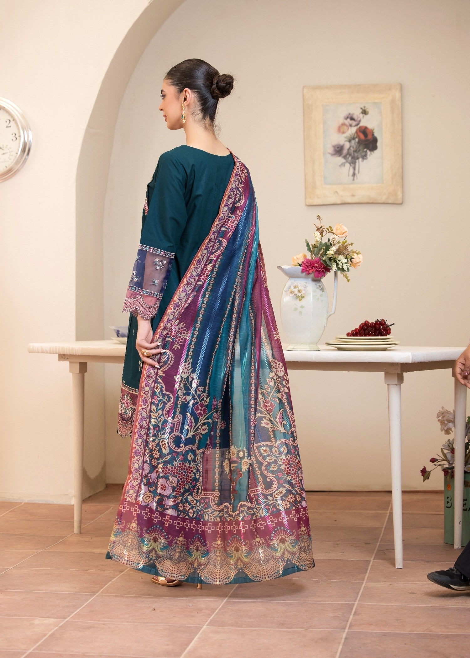 Madame Embroidered Cotton Suit 2751 Women 3pcs