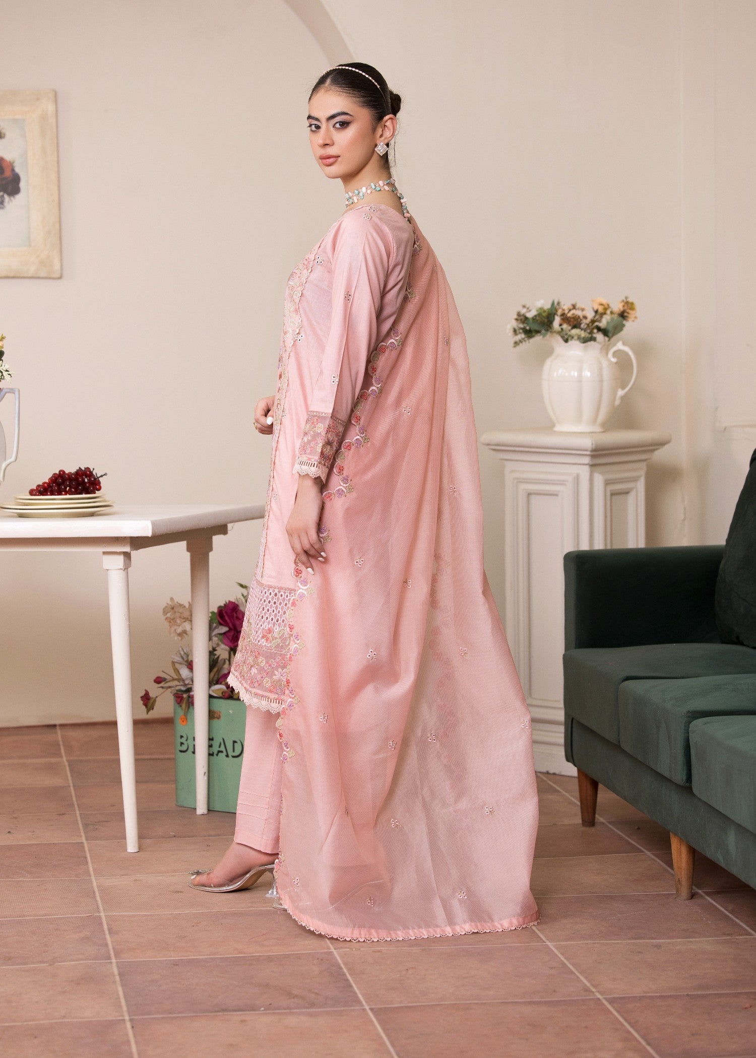 Madame Embroidered Chicken Kari Suit 2752 Women 3pcs