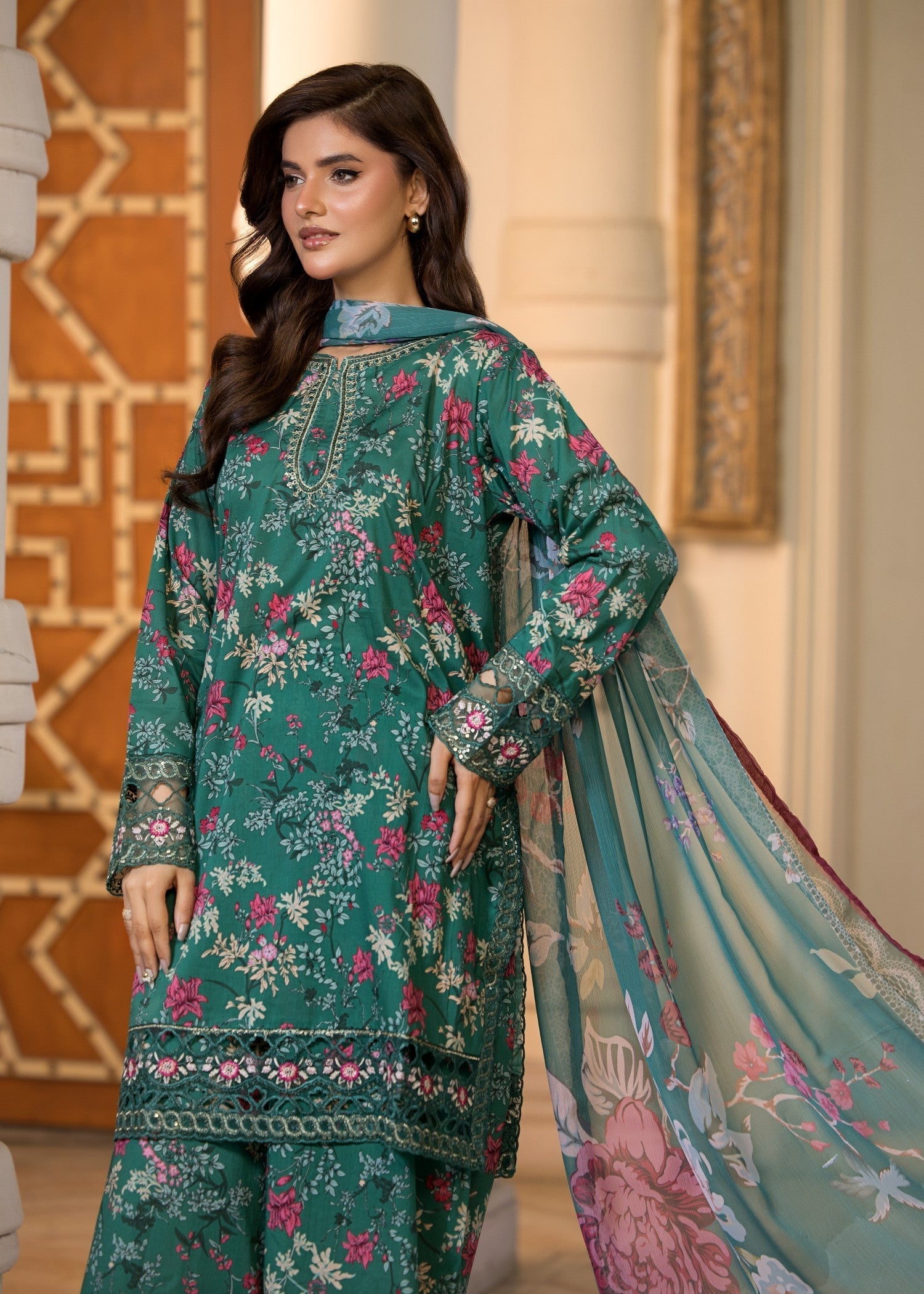 Bin Tayyab (BT006296 GRN) Women 3pcs