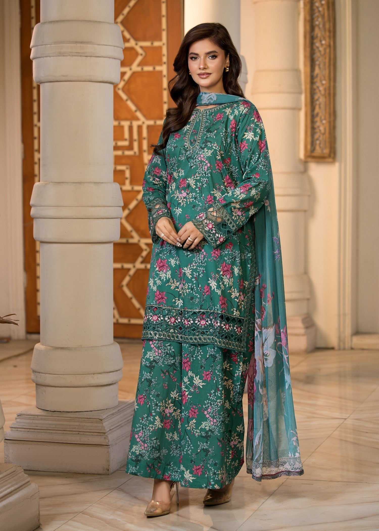 Bin Tayyab (BT006296 GRN) Women 3pcs
