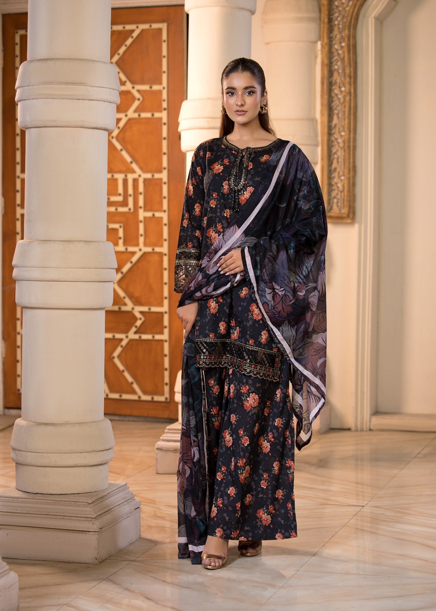 Bin Tayyab (BT006296 BLK) Women 3pcs