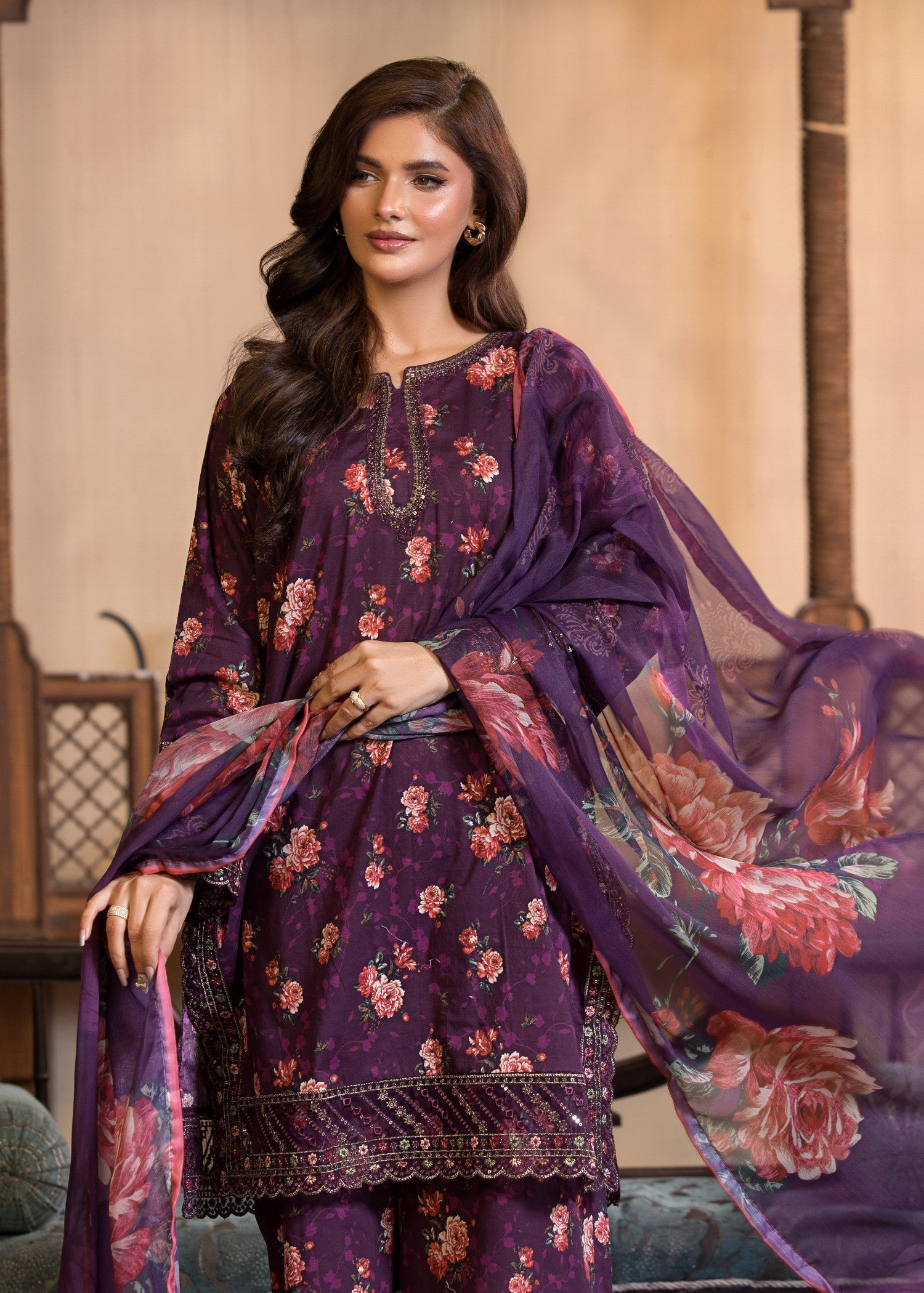 Bin Tayyab (BT006296 PRP) Women 3pcs