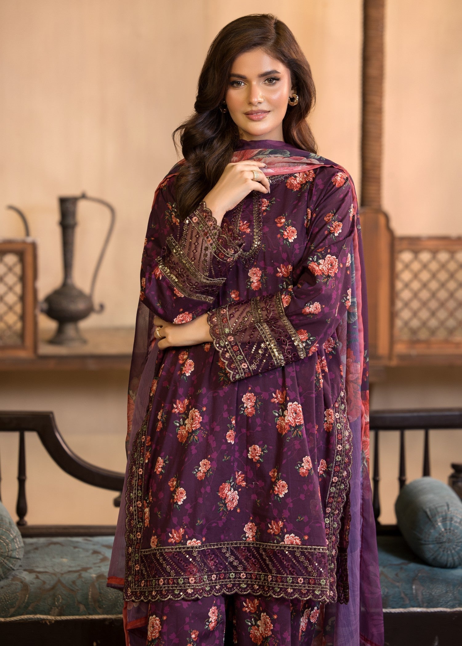 Bin Tayyab (BT006296 PRP) Women 3pcs