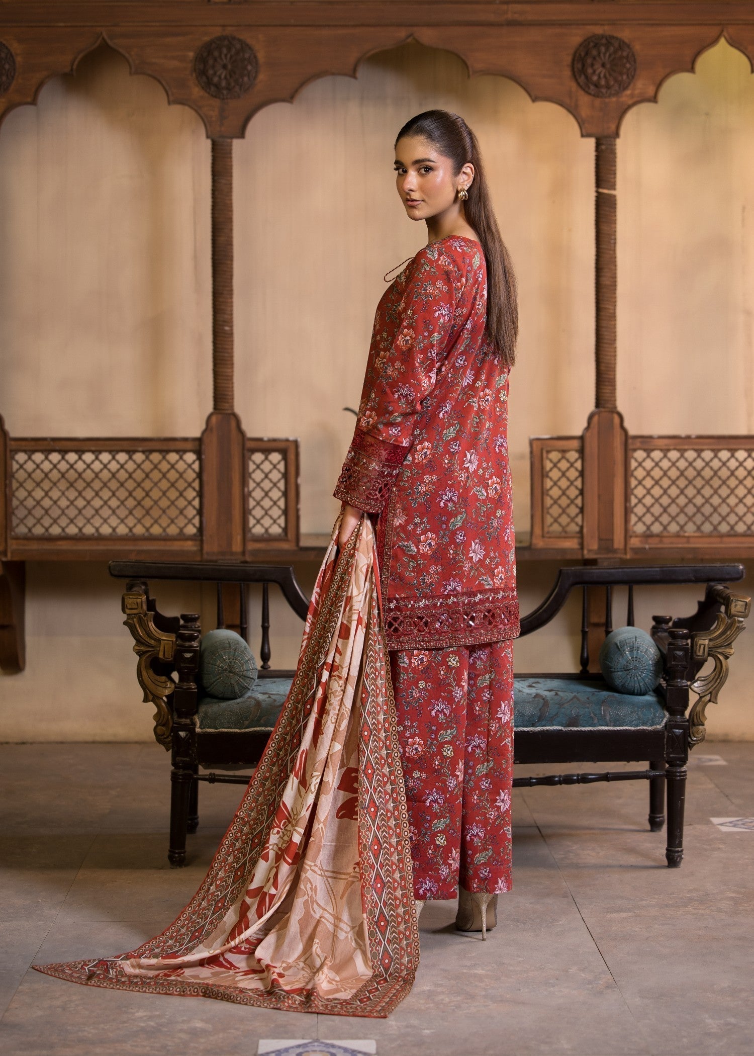 Bin Tayyab (BT006296 RED) Women 3pcs