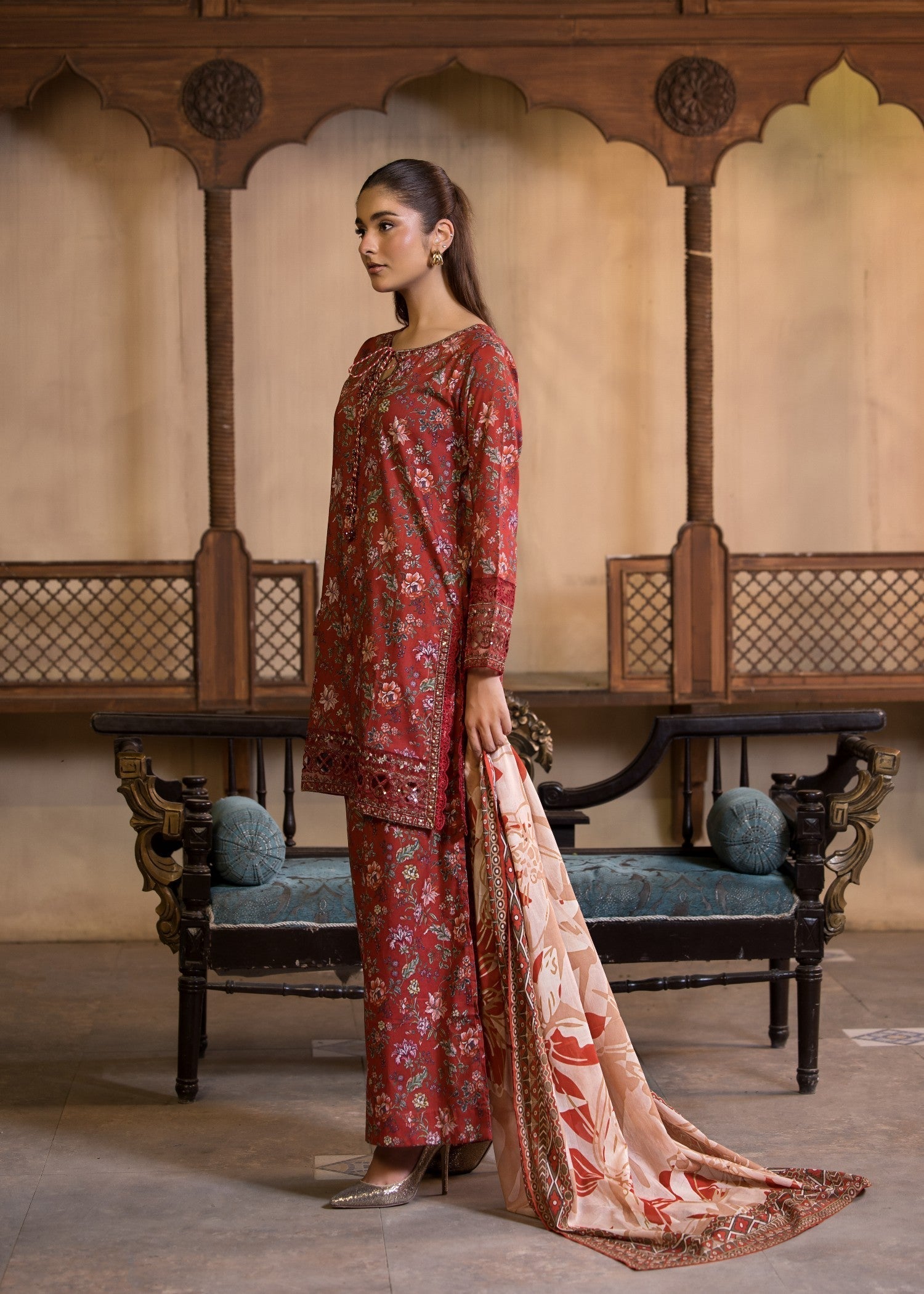 Bin Tayyab (BT006296 RED) Women 3pcs