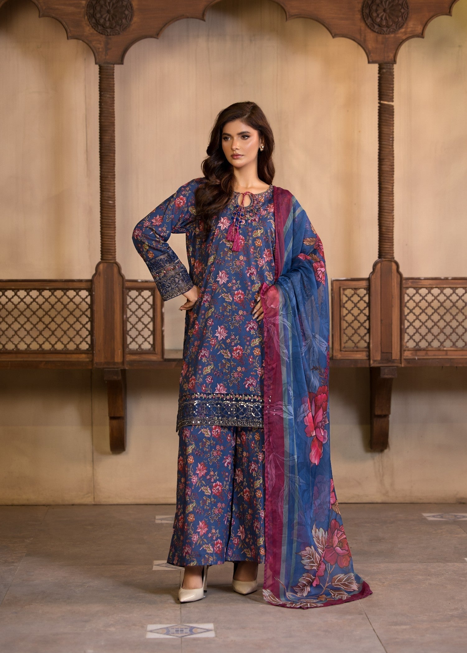 Bin Tayyab (BT006296 BLU) Women 3pcs