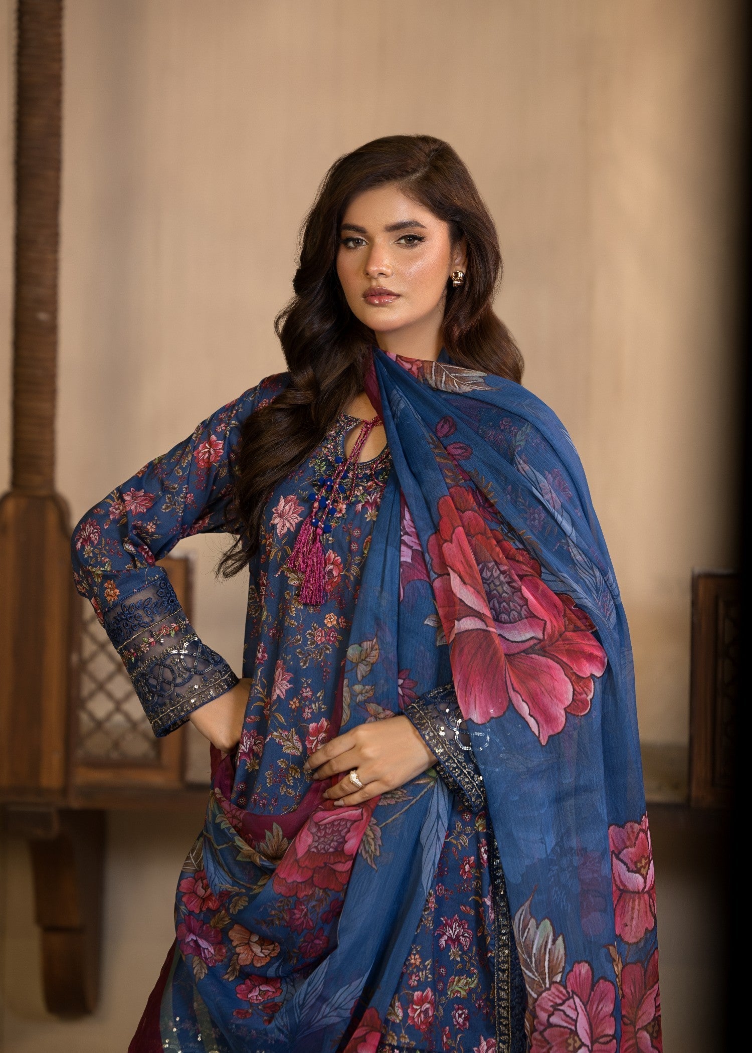 Bin Tayyab (BT006296 BLU) Women 3pcs
