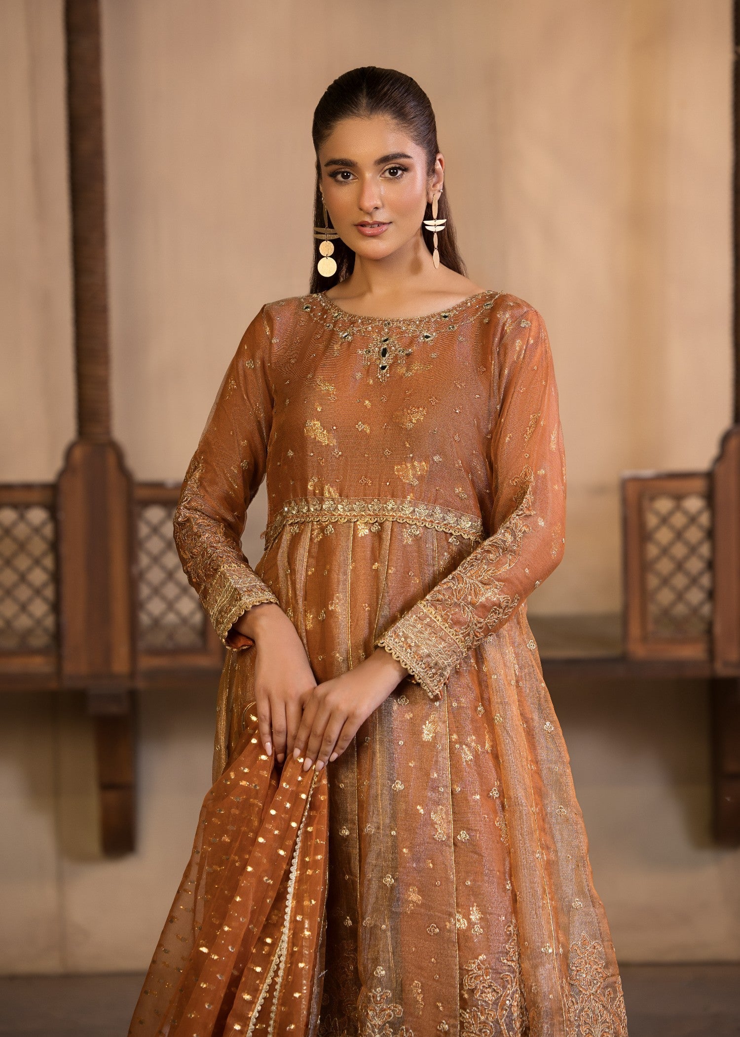 Bin Tayyab (BT006309 ORN) Women 3pcs