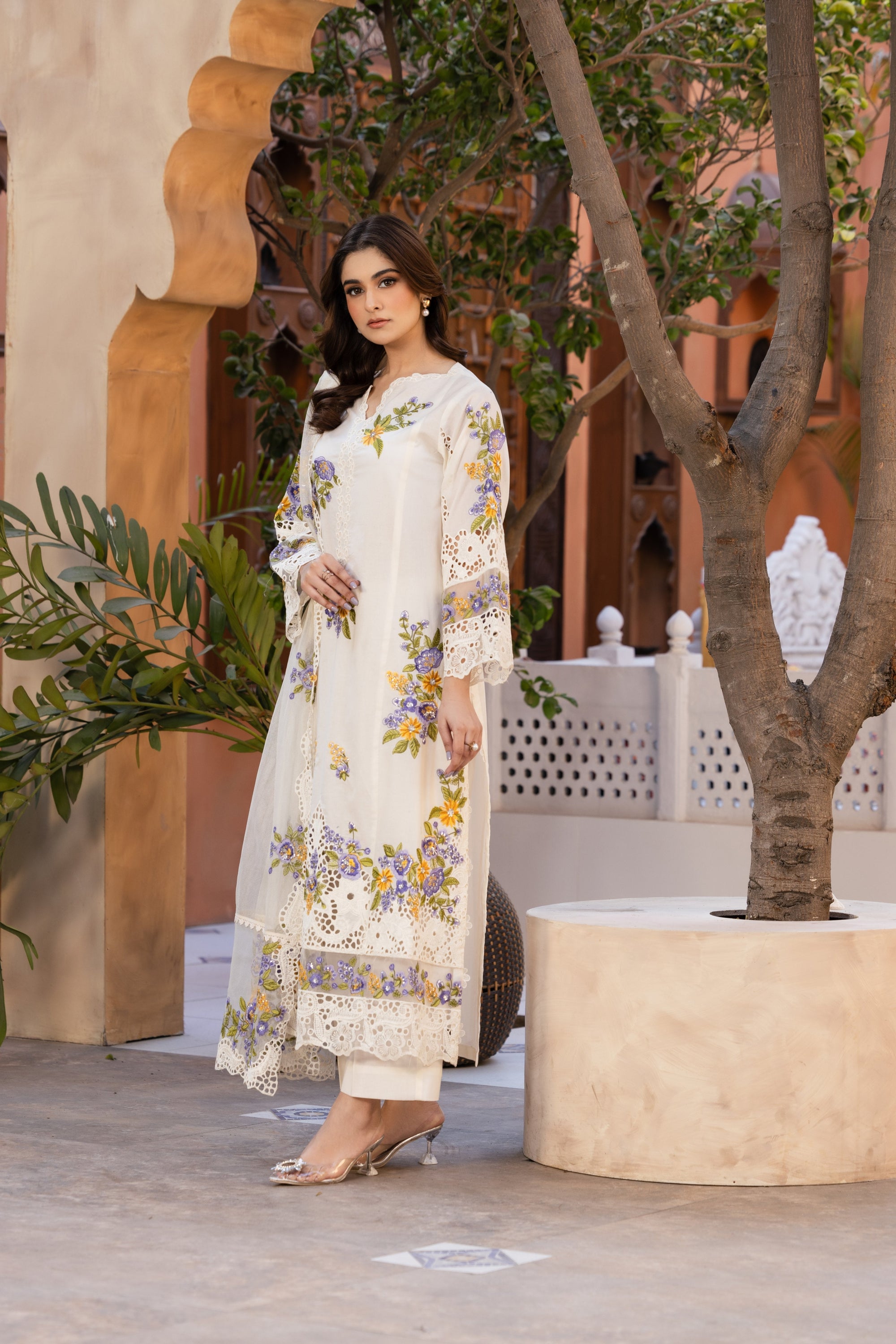 Afiay Clothing Ivory Bloom – Timeless Grace in Every Thread Women 3pcs