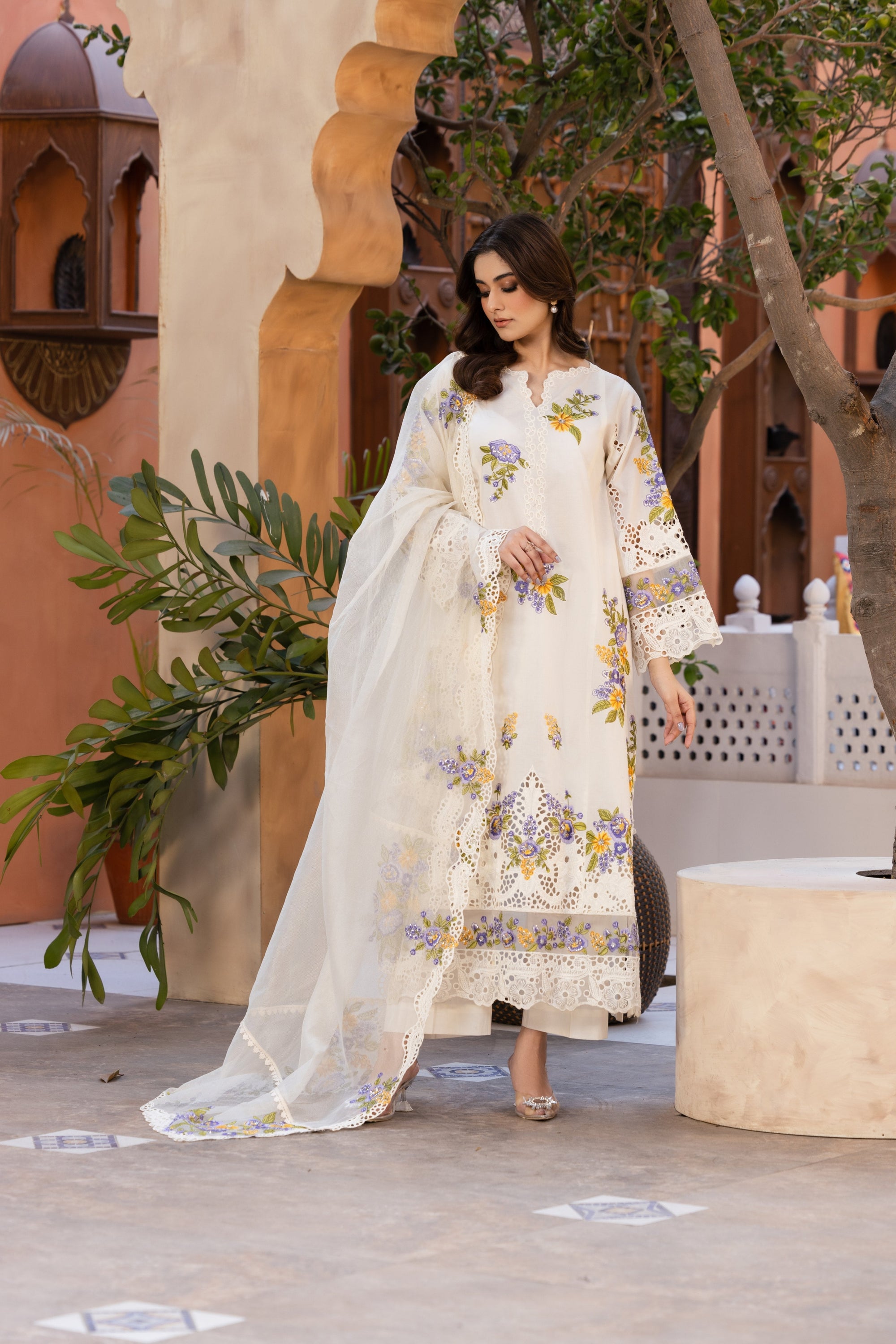 Afiay Clothing Ivory Bloom – Timeless Grace in Every Thread Women 3pcs