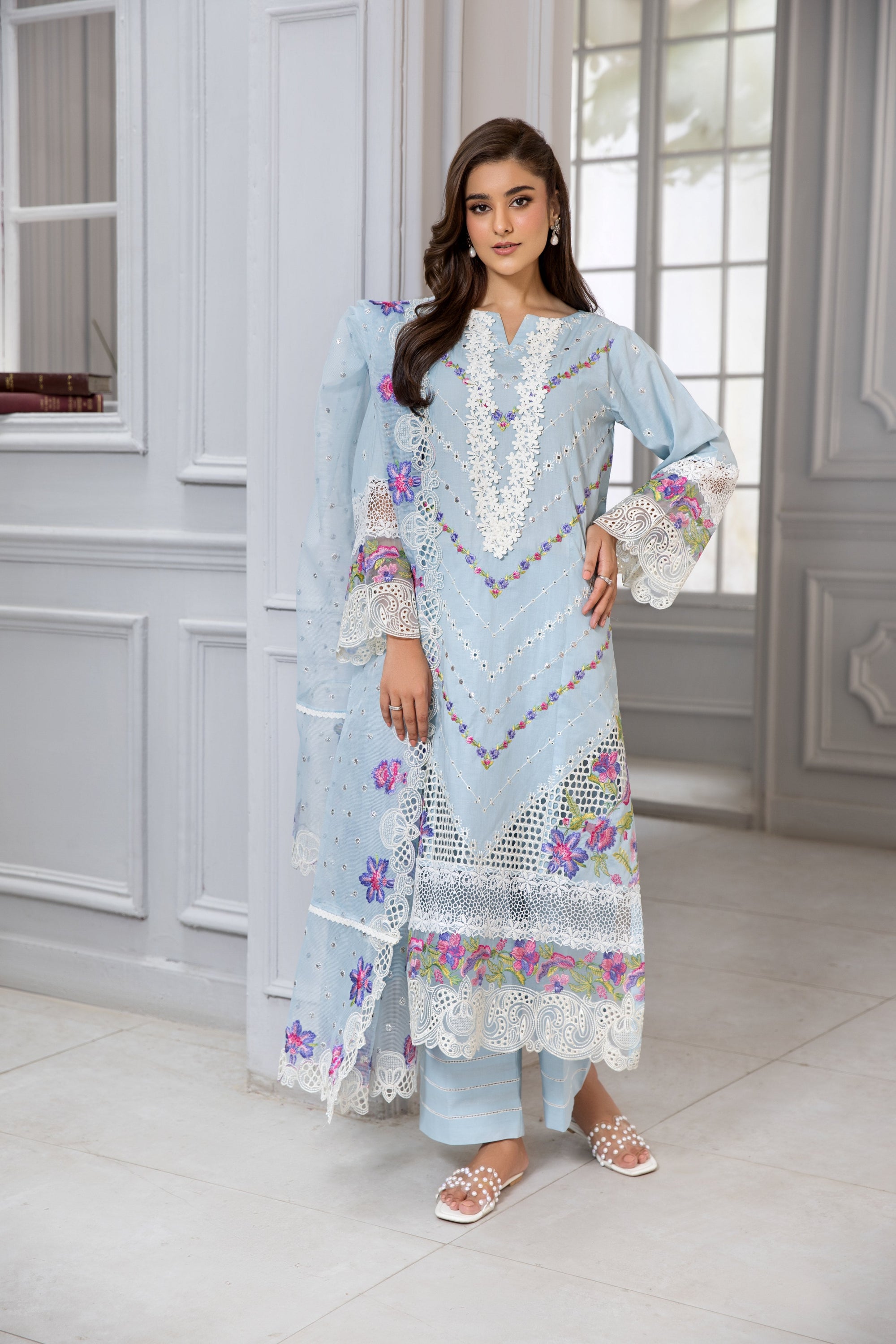 Afiay Clothing Shafaq – Soft beauty in blue Women 3pcs