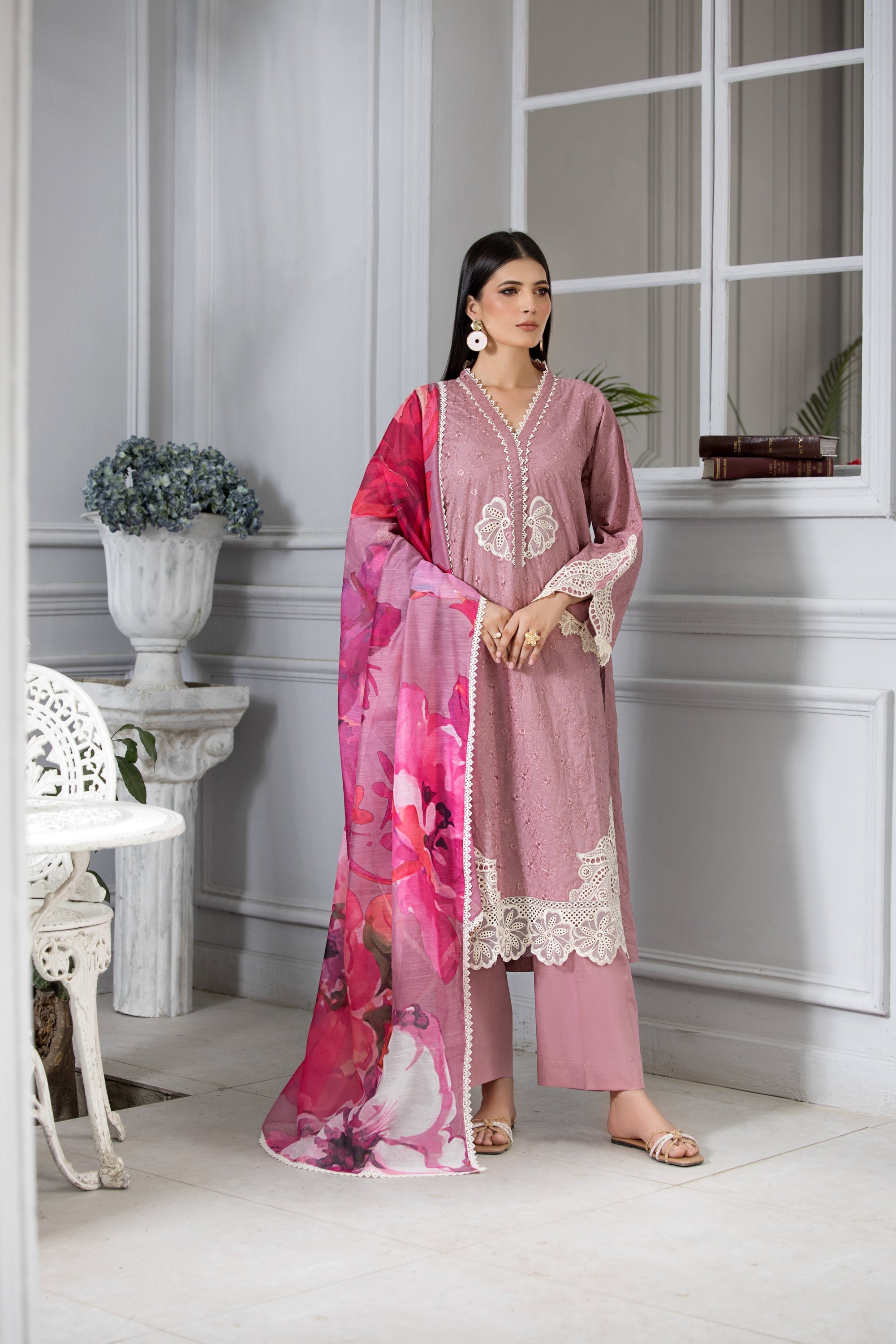 Afiay Clothing Abresham Tea Pink Elegance Women 3pcs