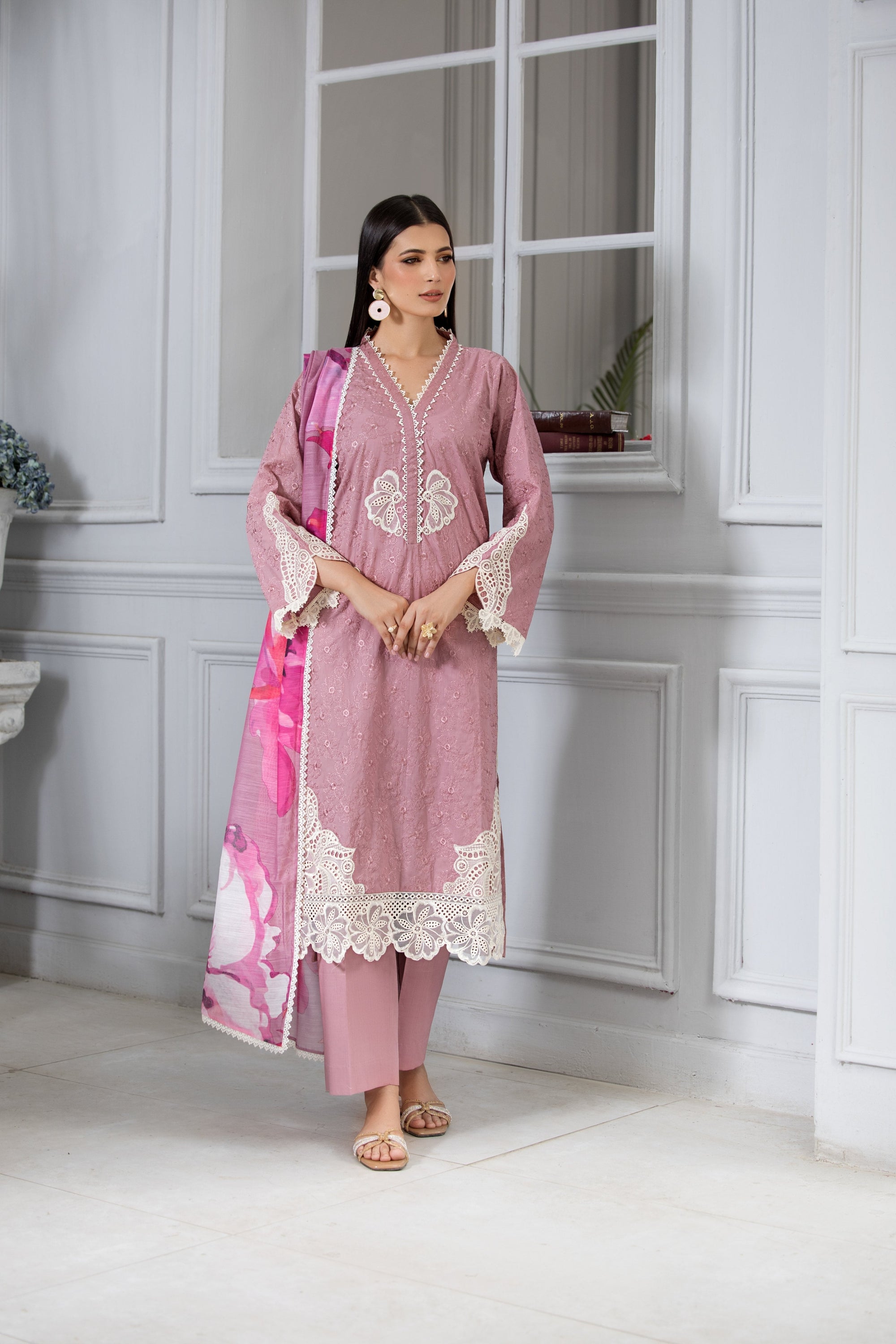 Afiay Clothing Abresham Tea Pink Elegance Women 3pcs