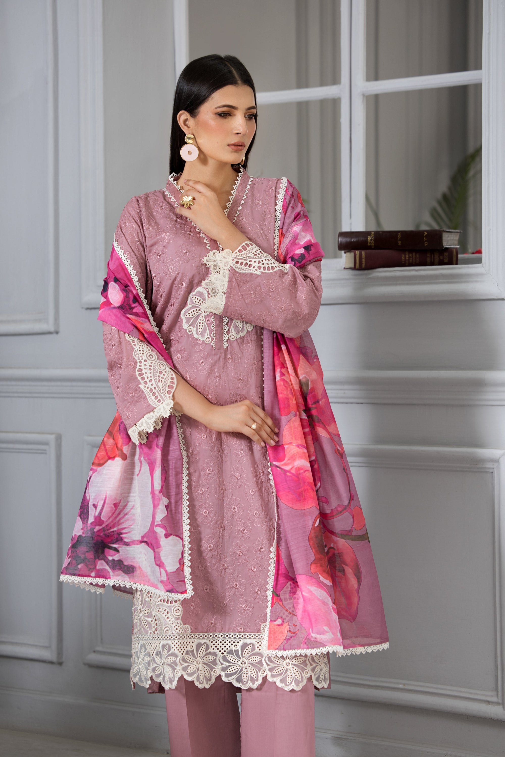 Afiay Clothing Abresham Tea Pink Elegance Women 3pcs