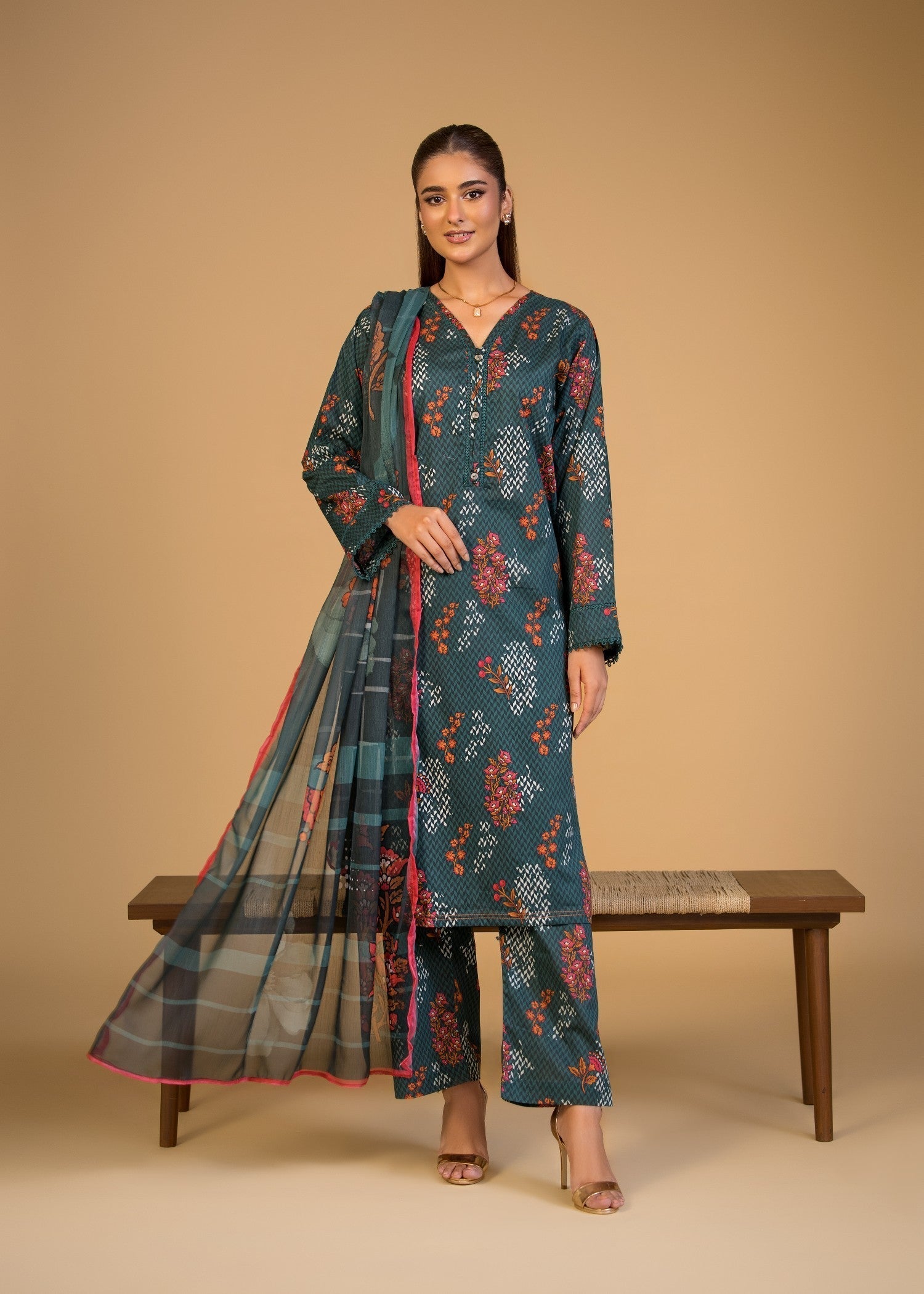 Bin Tayyab (BT006286 D GRN) Women 3pcs