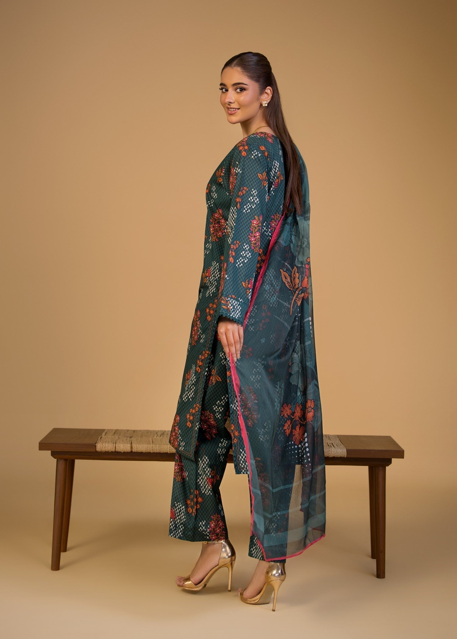 Bin Tayyab (BT006286 D GRN) Women 3pcs