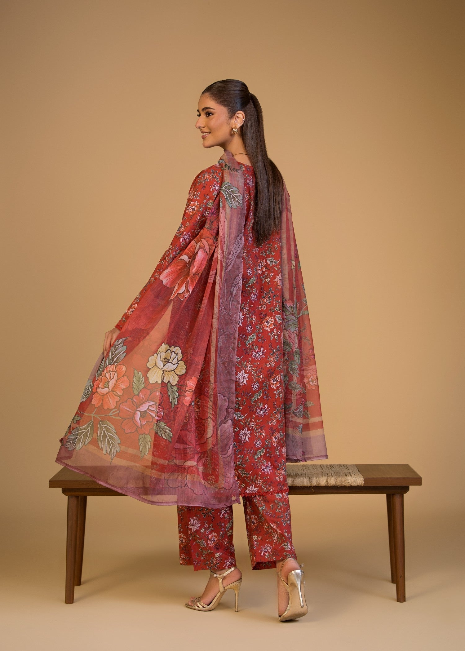 Bin Tayyab (BT006286 RED) Women 3pcs