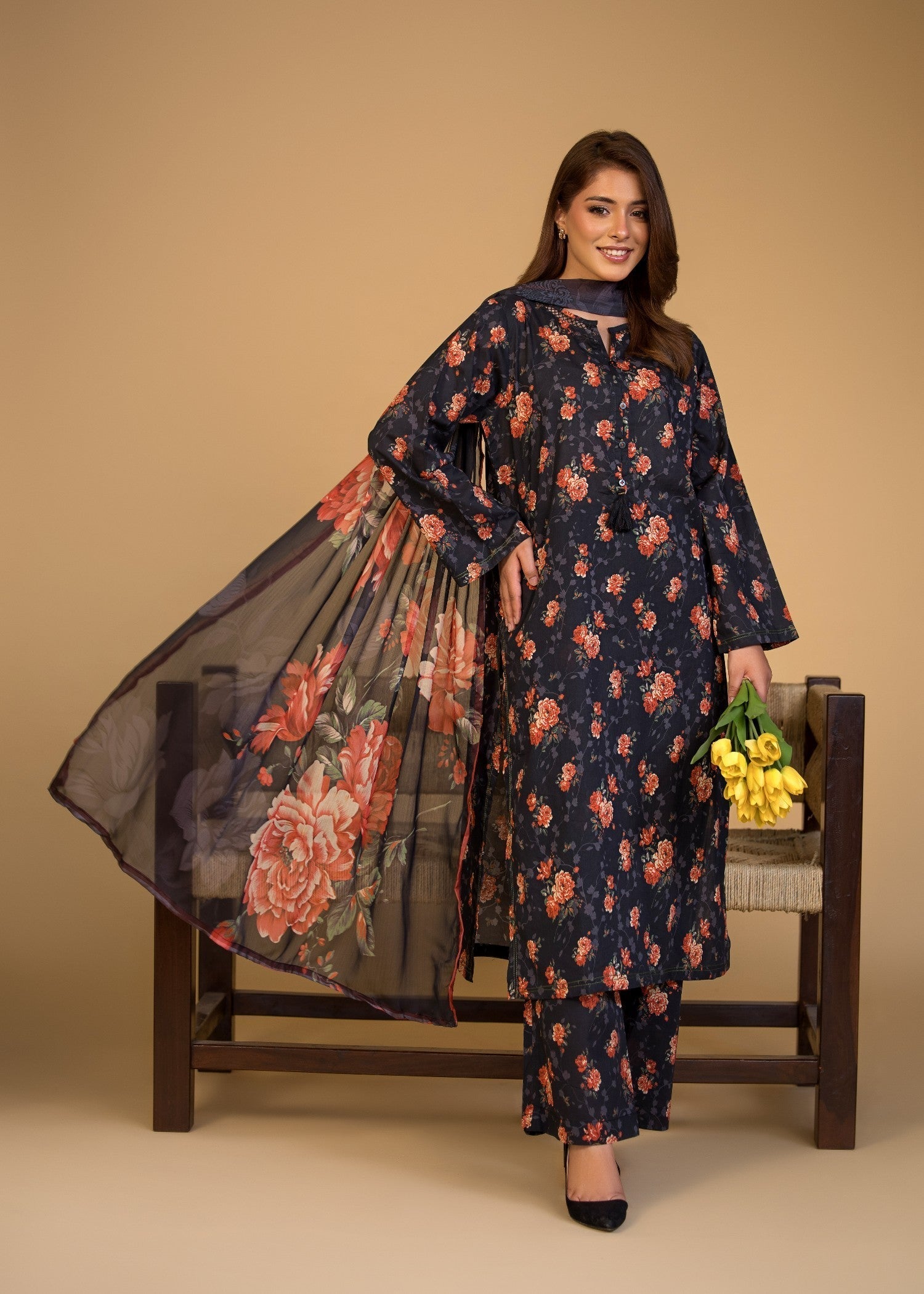 Bin Tayyab (BT006286 BLK) Women 3pcs