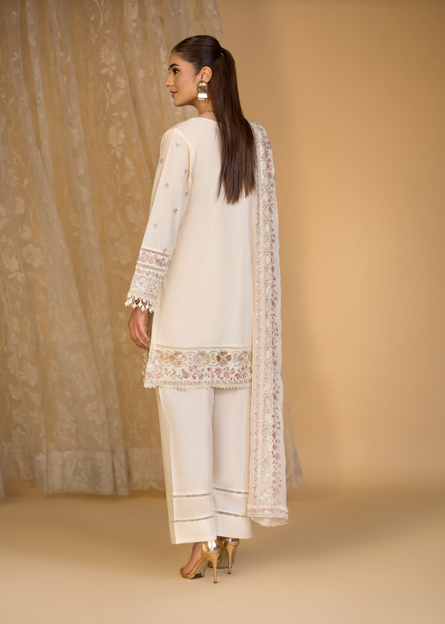 Bin Tayyab (BT006287 CRM) Women 3pcs